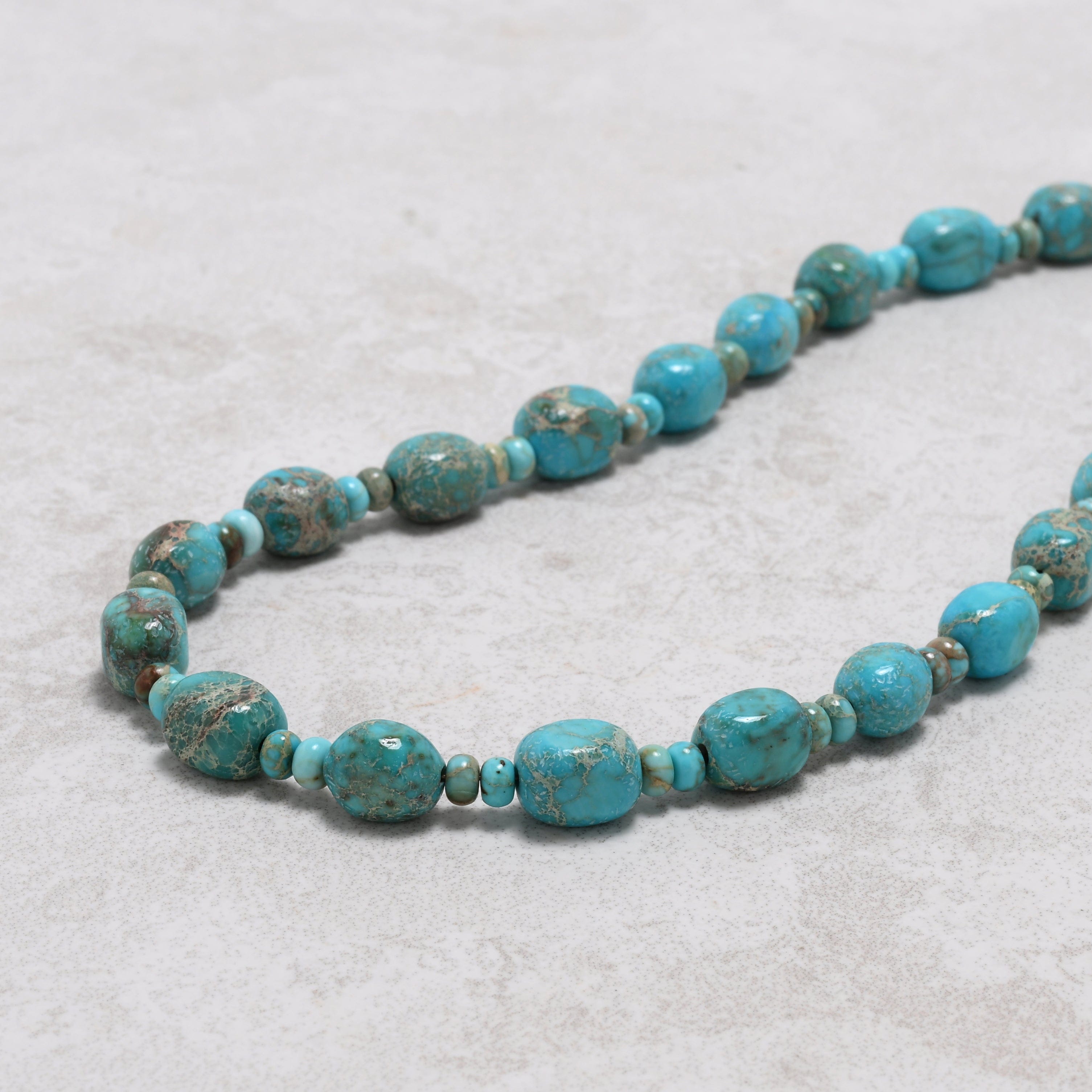 KALIFANO Gemstone Jewelry 18in King Turquoise Gemstone Necklace with Sterling Silver Clasp 925NTQ-18