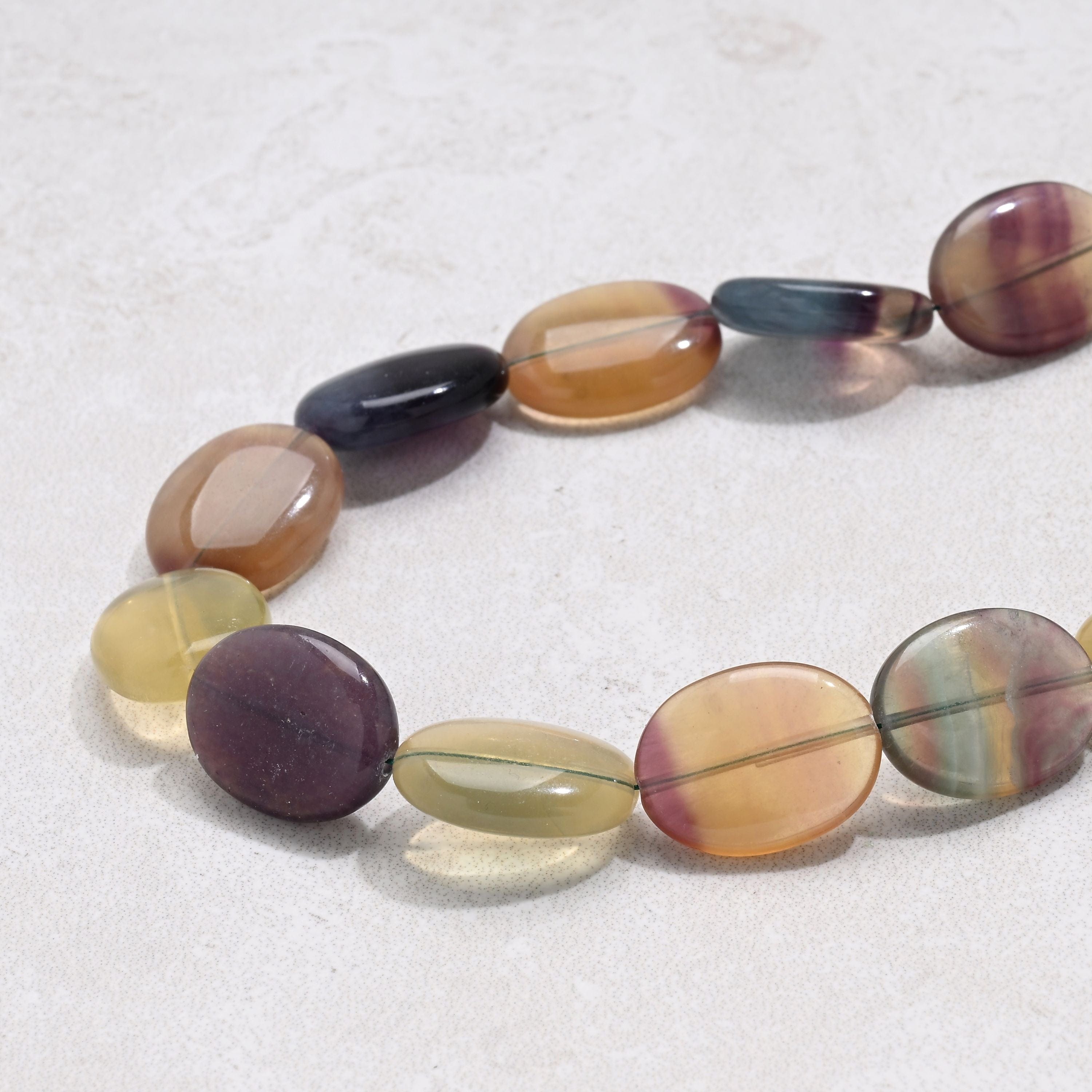 KALIFANO Gemstone Jewelry 20" Fluorite Gemstone Necklace with Sterling Silver Clasp 925N-20-FL