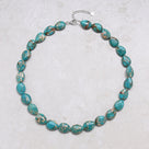 Turquoise Gemstone Necklace with Sterling Silver Clasp - 20