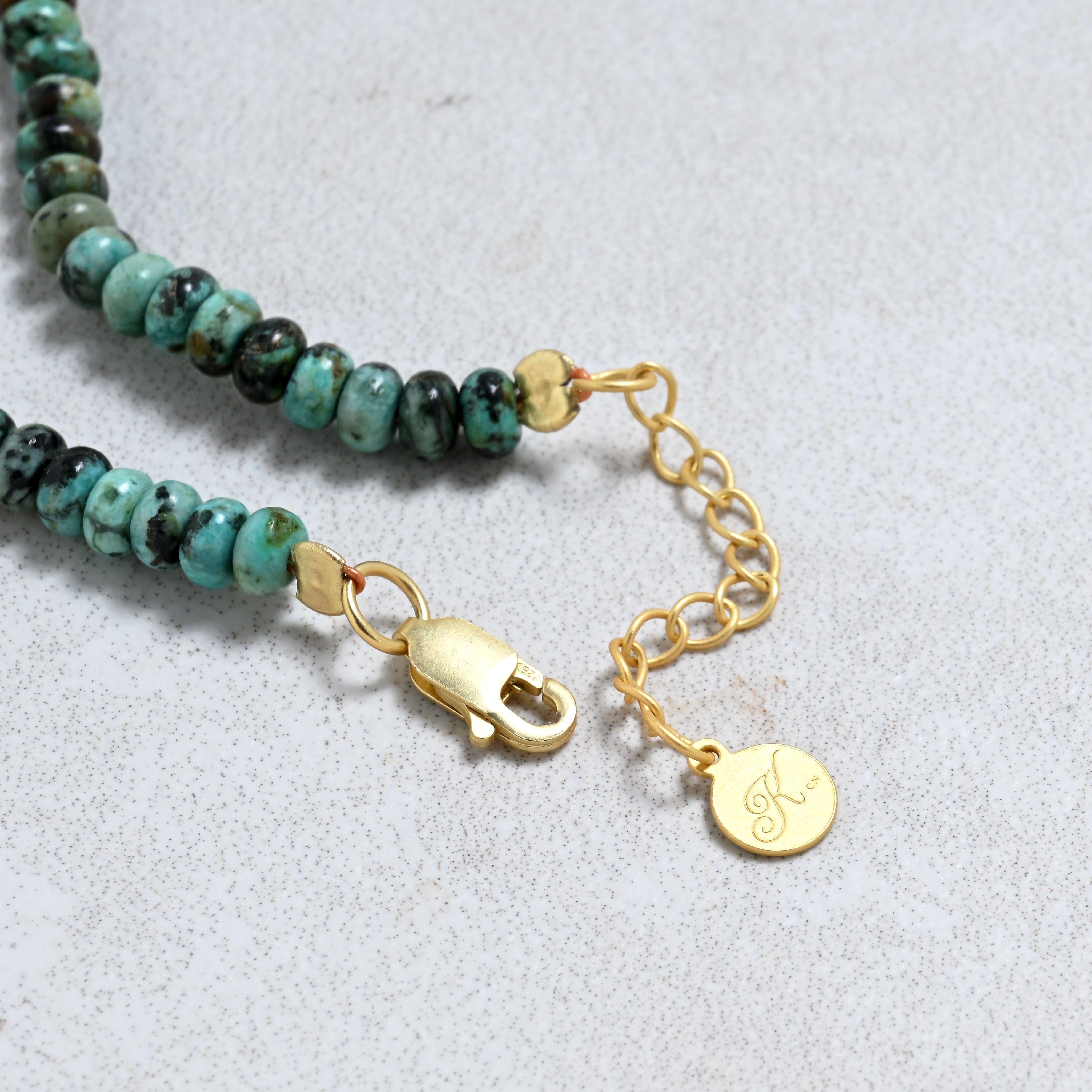 KALIFANO Gemstone Jewelry 22" African Turquoise Gemstone Necklace with Sterling Silver Clasp 925N-26-TQ