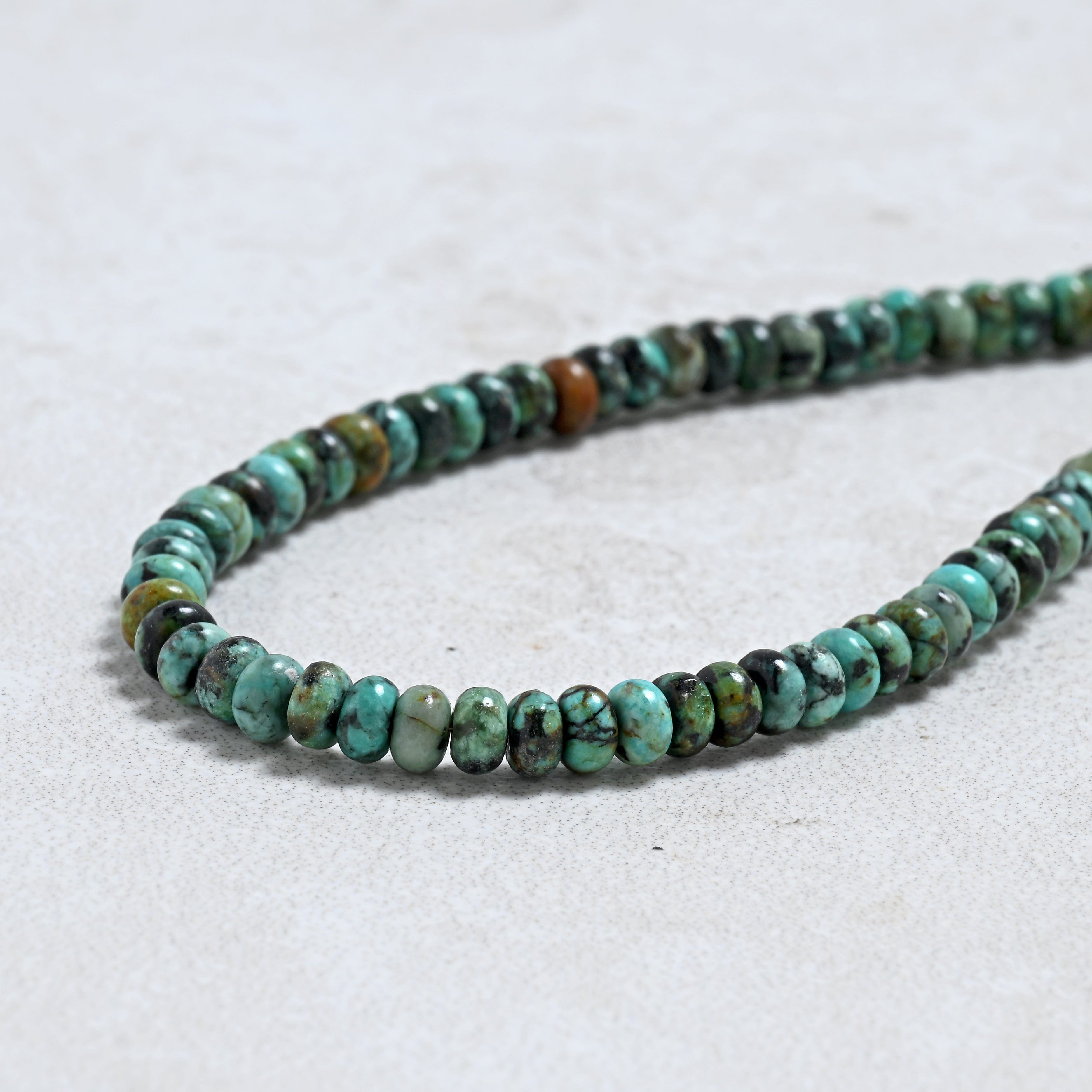 KALIFANO Gemstone Jewelry 22" African Turquoise Gemstone Necklace with Sterling Silver Clasp 925N-26-TQ