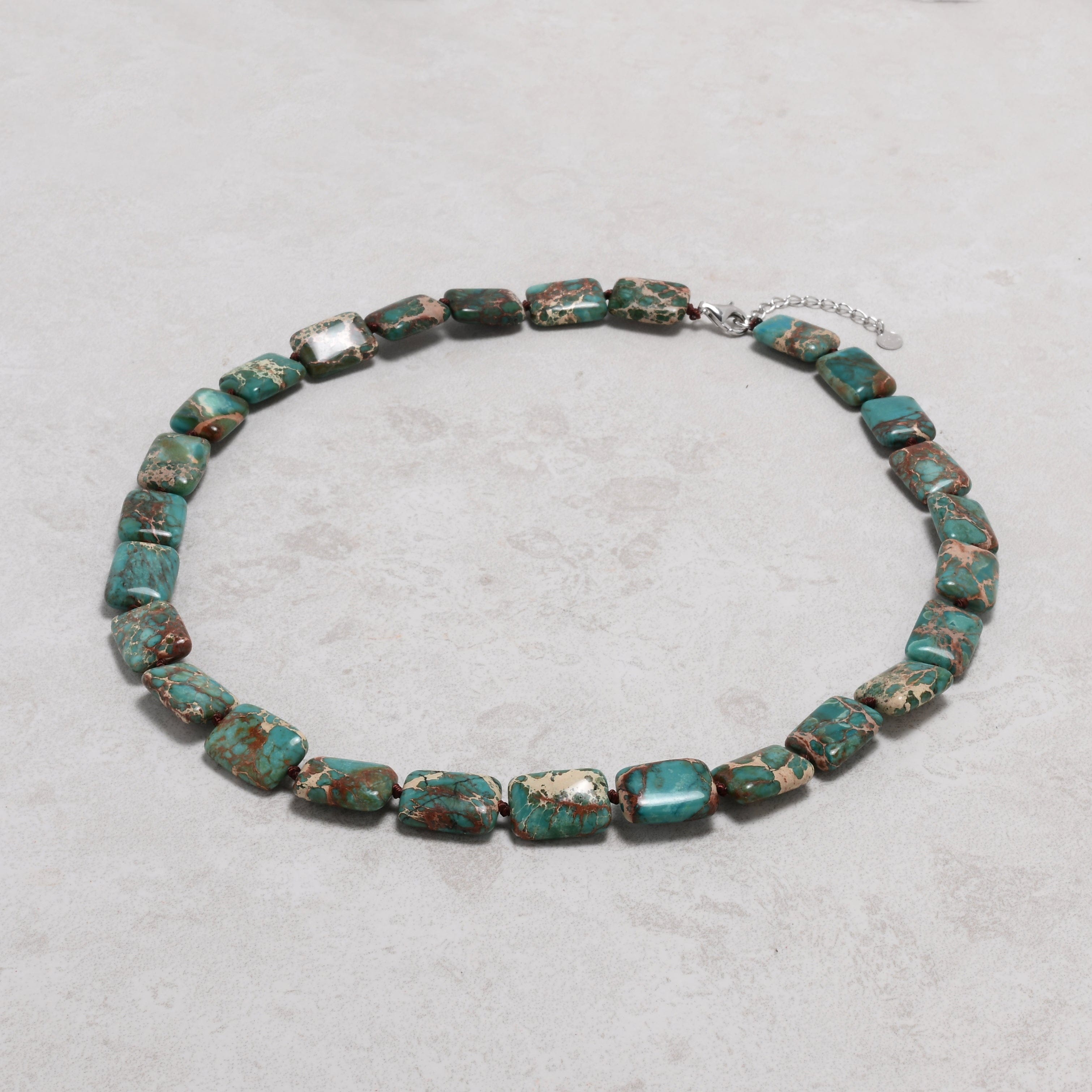 KALIFANO Gemstone Jewelry 22in King Turquoise Gemstone Necklace with Sterling Silver Clasp 925N-11-TQ