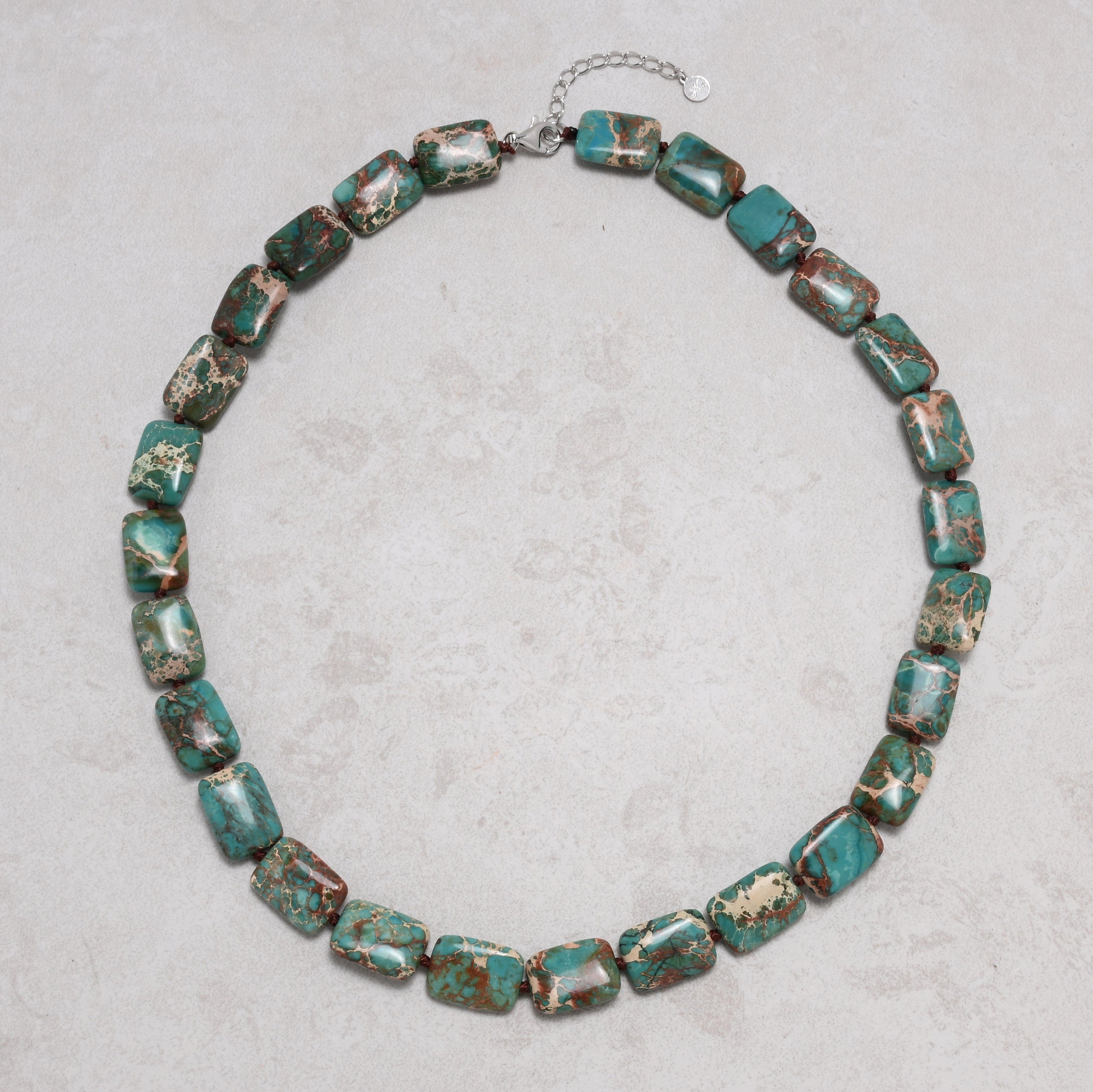 KALIFANO Gemstone Jewelry 22in King Turquoise Gemstone Necklace with Sterling Silver Clasp 925N-11-TQ