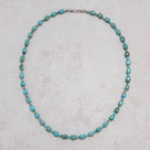 King Turquoise Gemstone Necklace with Sterling Silver Clasp - 26.5