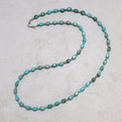 King Turquoise Gemstone Necklace with Sterling Silver Clasp - 34