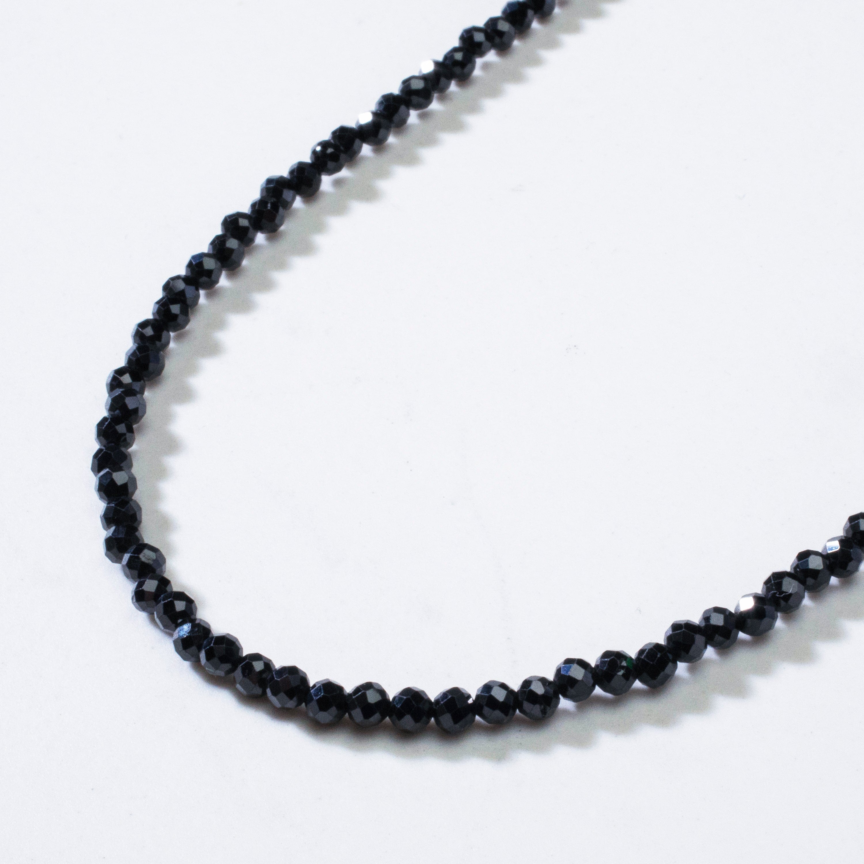 KALIFANO Gemstone Jewelry 3mm Black Spinal Faceted 31" Necklace / Multi Wrap Bracelet N3-79S-BS