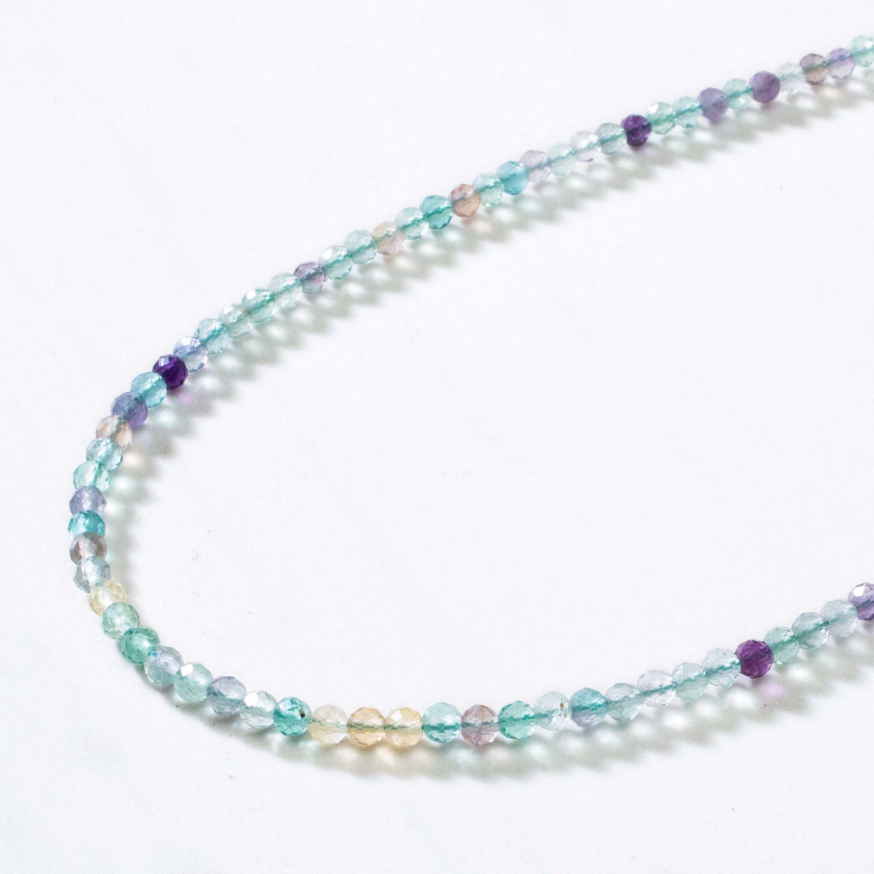 KALIFANO Gemstone Jewelry 3mm Fluorite Faceted 31" Necklace / Multi Wrap Bracelet N3-79S-FL