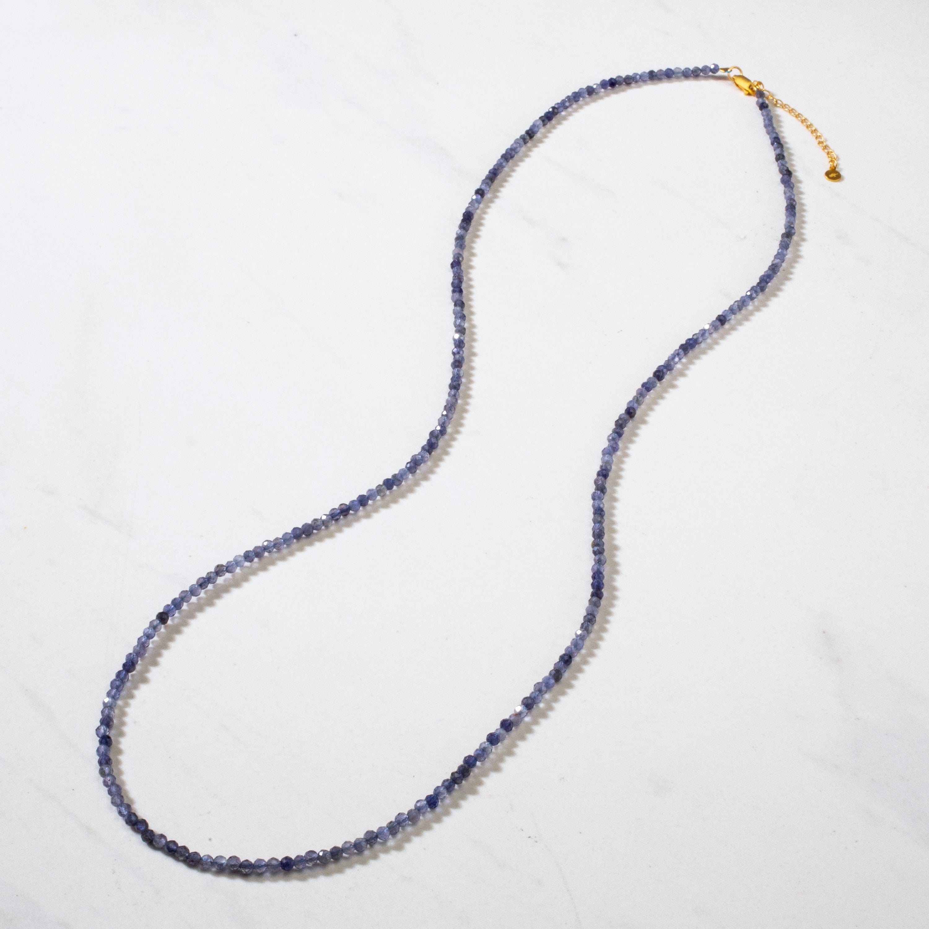 KALIFANO Gemstone Jewelry 3mm Iolite Faceted 31" Necklace / Multi Wrap Bracelet N3-79G-IO