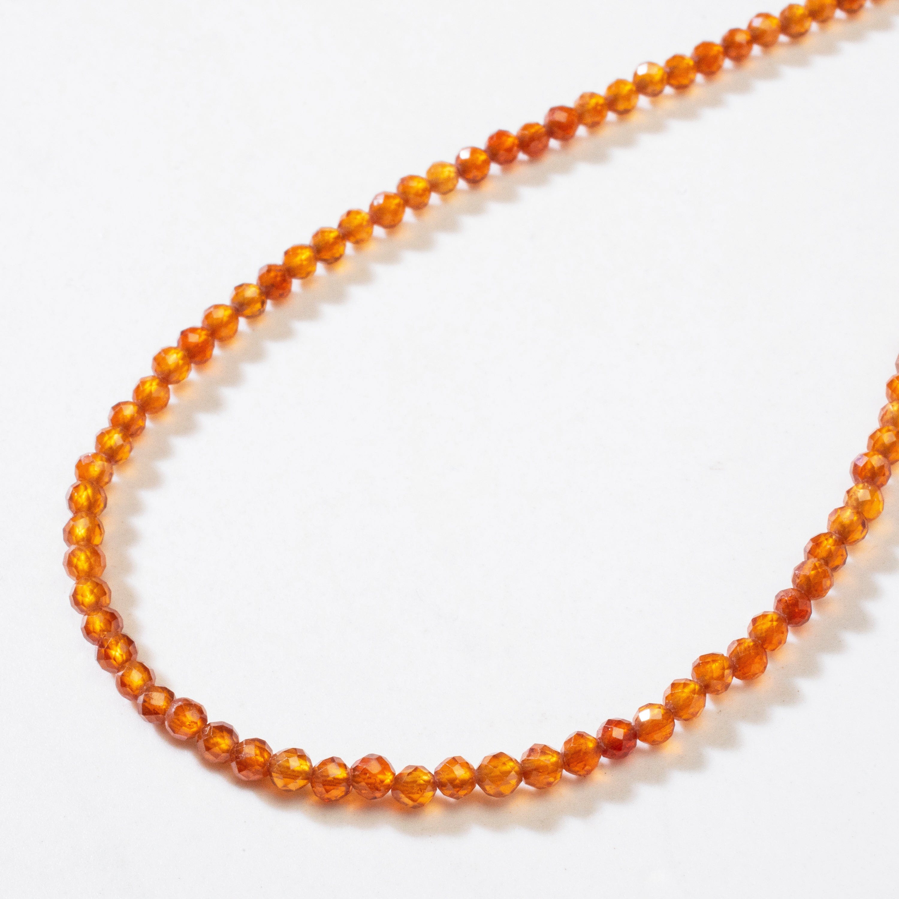 KALIFANO Gemstone Jewelry 3mm Orange Garnet Faceted 31" Necklace / Multi Wrap Bracelet N3-79G-OG