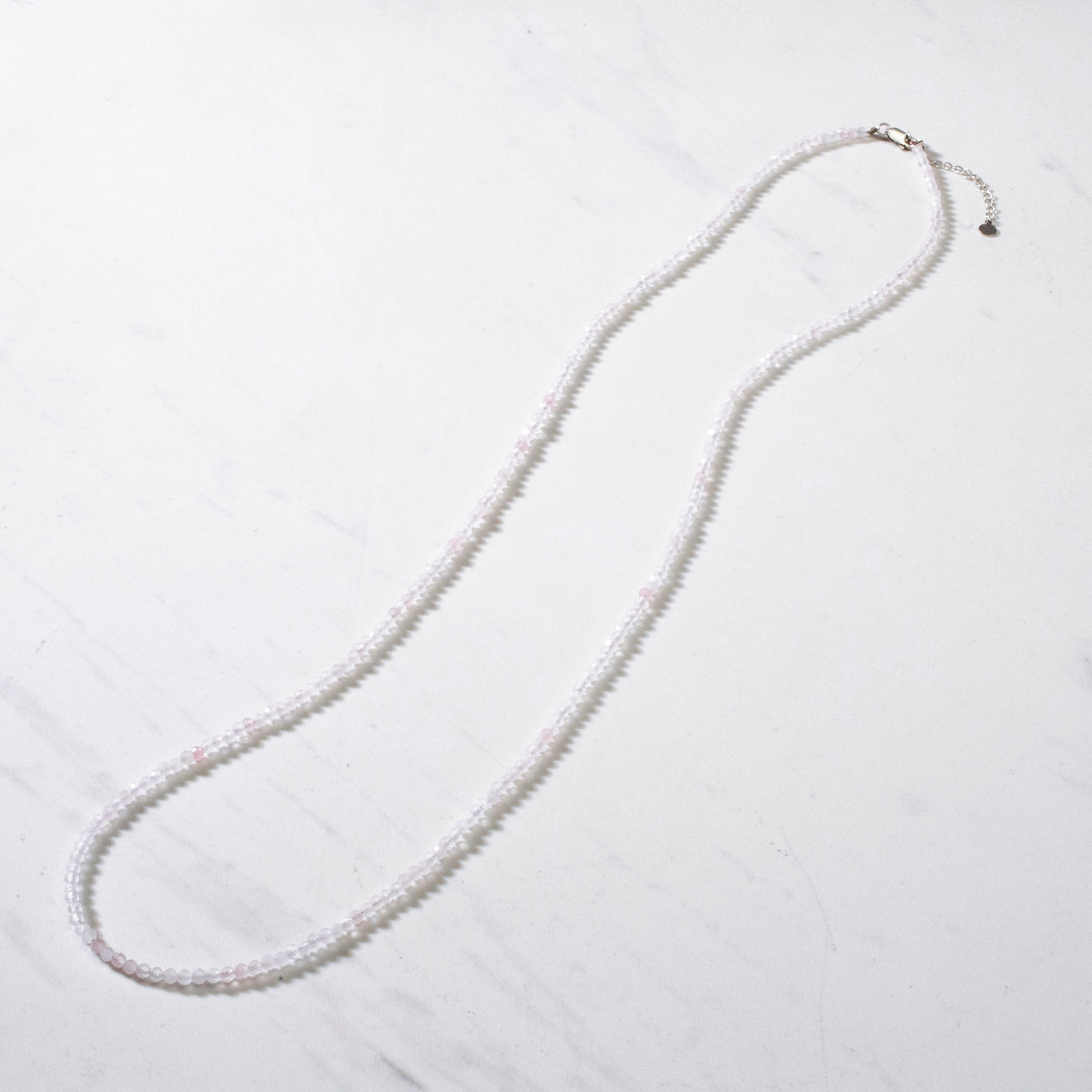 KALIFANO Gemstone Jewelry 3mm Rose Quartz Faceted 31" Necklace / Multi Wrap Bracelet N3-79S-RQ