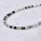 4mm Black Rutilated Quartz Faceted Cube 21
