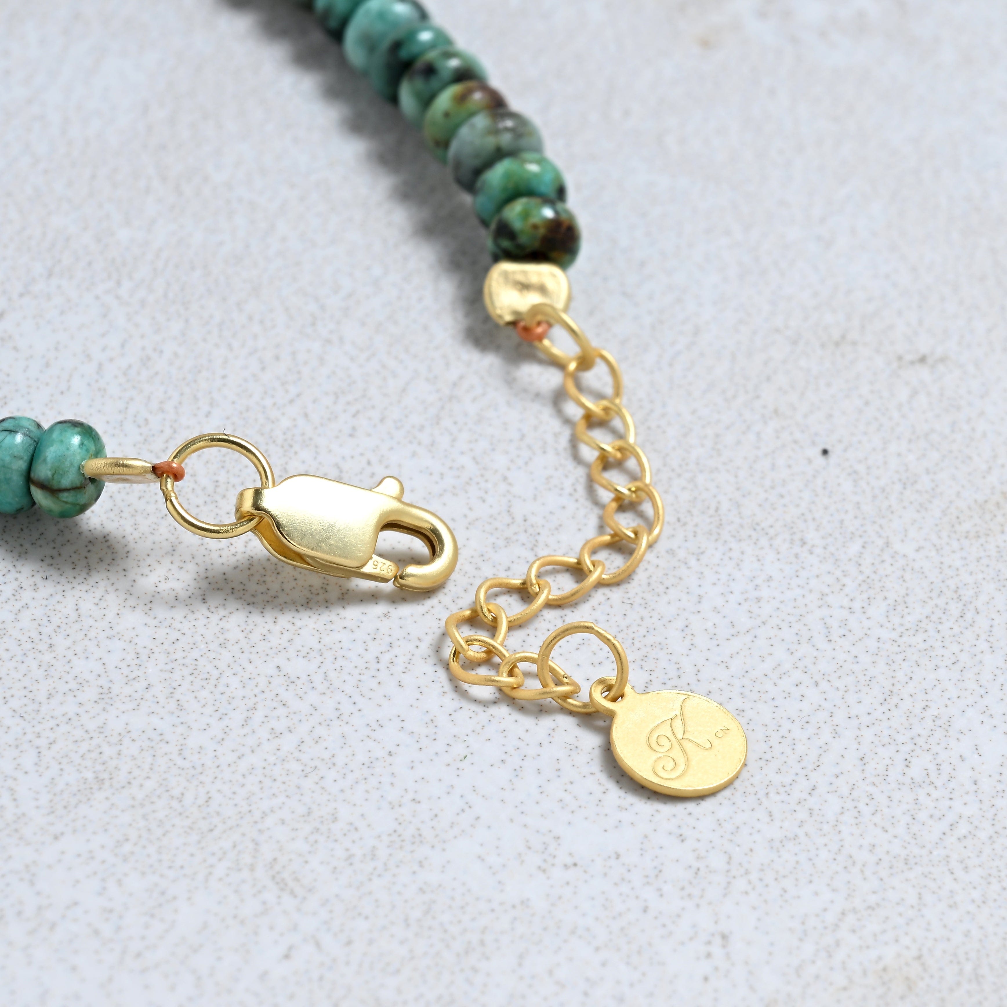 KALIFANO Gemstone Jewelry 6.5" African Turquoise Bracelet with Sterling Silver Lobster Clasp 925B-26-TQ