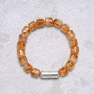 Genuine Citrine Bracelet with Vintage Native American Silver Barrel Bead