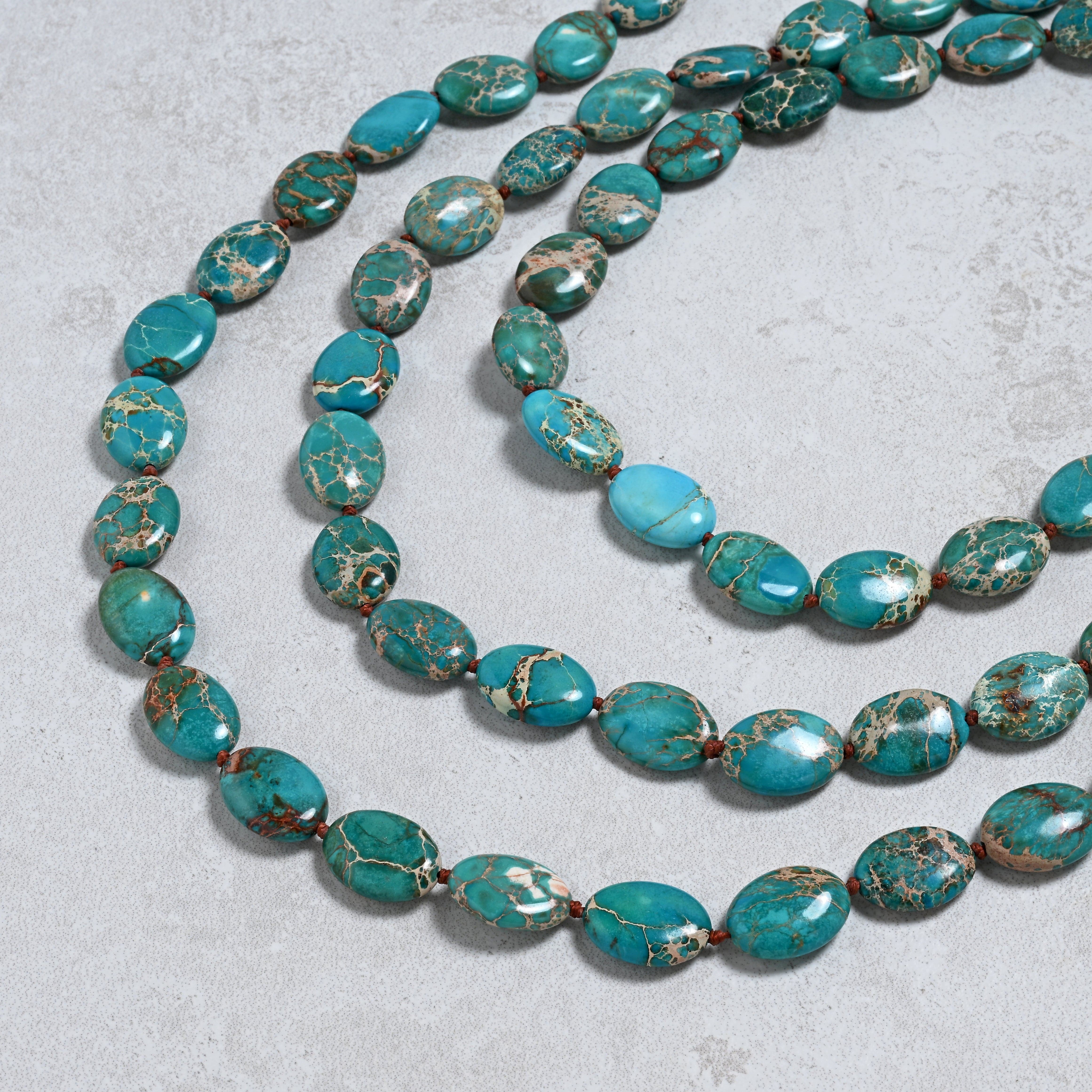KALIFANO Gemstone Jewelry 73" Turquoise Natural Gemstone Necklace LN-TQ