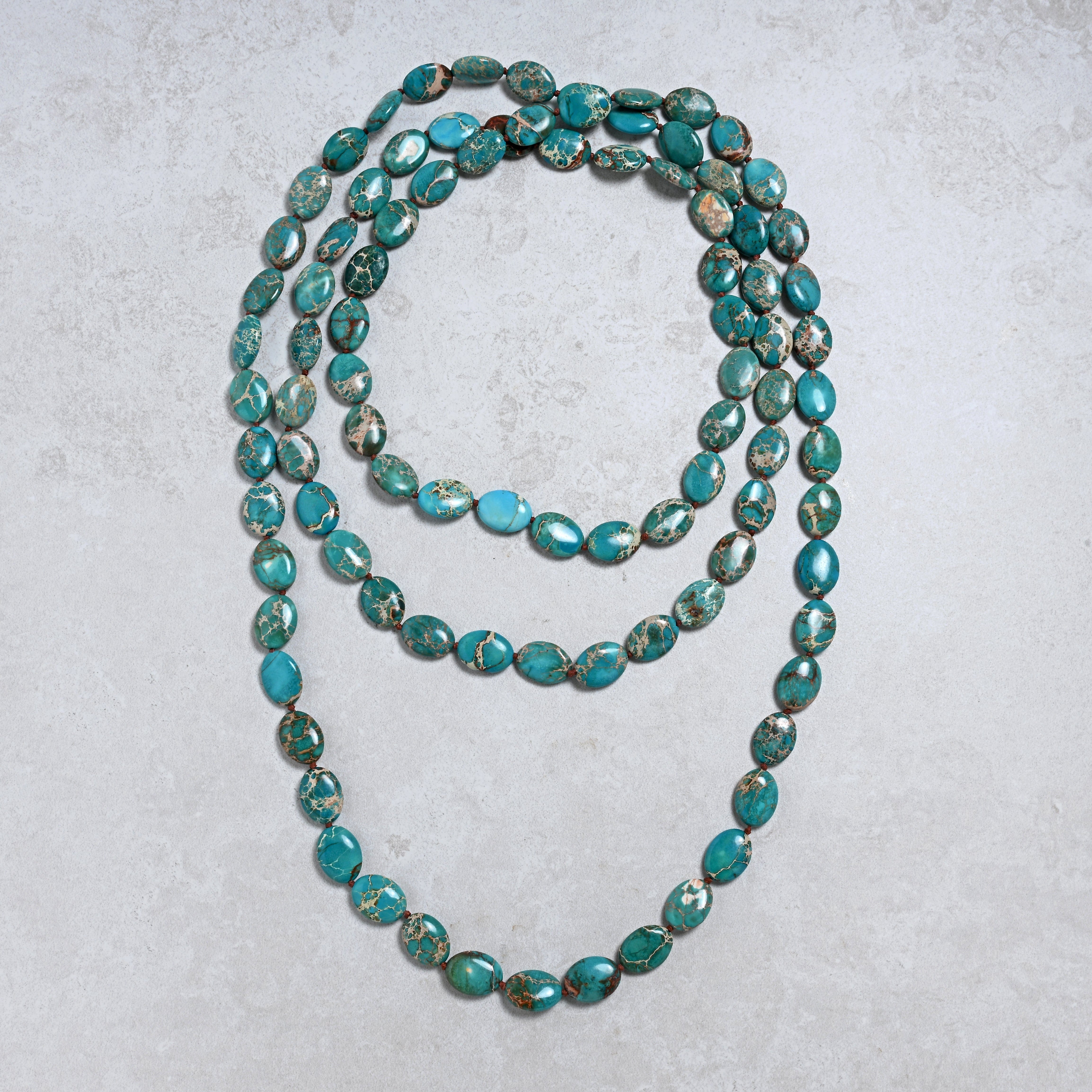KALIFANO Gemstone Jewelry 73" Turquoise Natural Gemstone Necklace LN-TQ