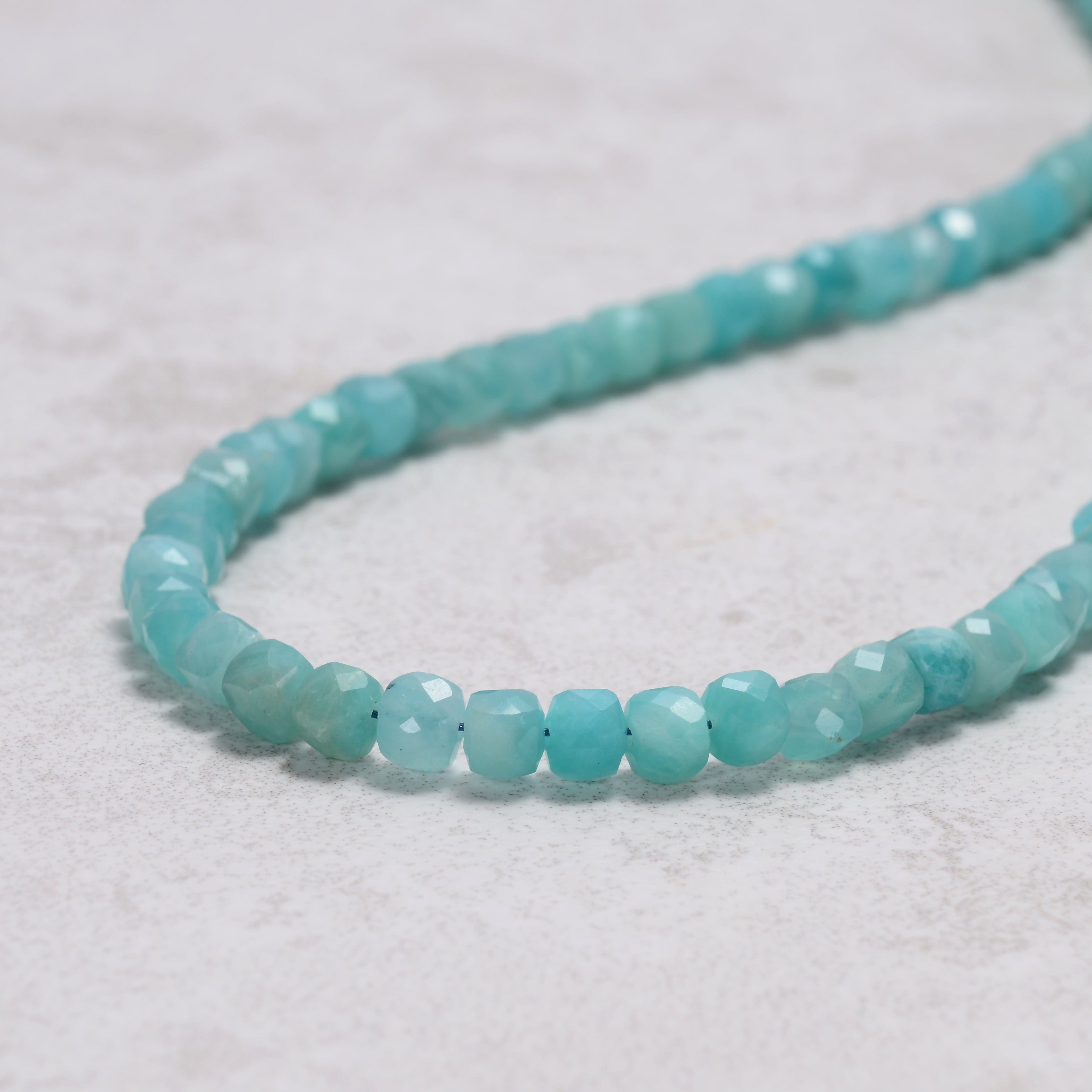 KALIFANO Gemstone Jewelry Amazonite 4mm Necklace With Sterling Silver Clasp - 16" N4-41S-AZ