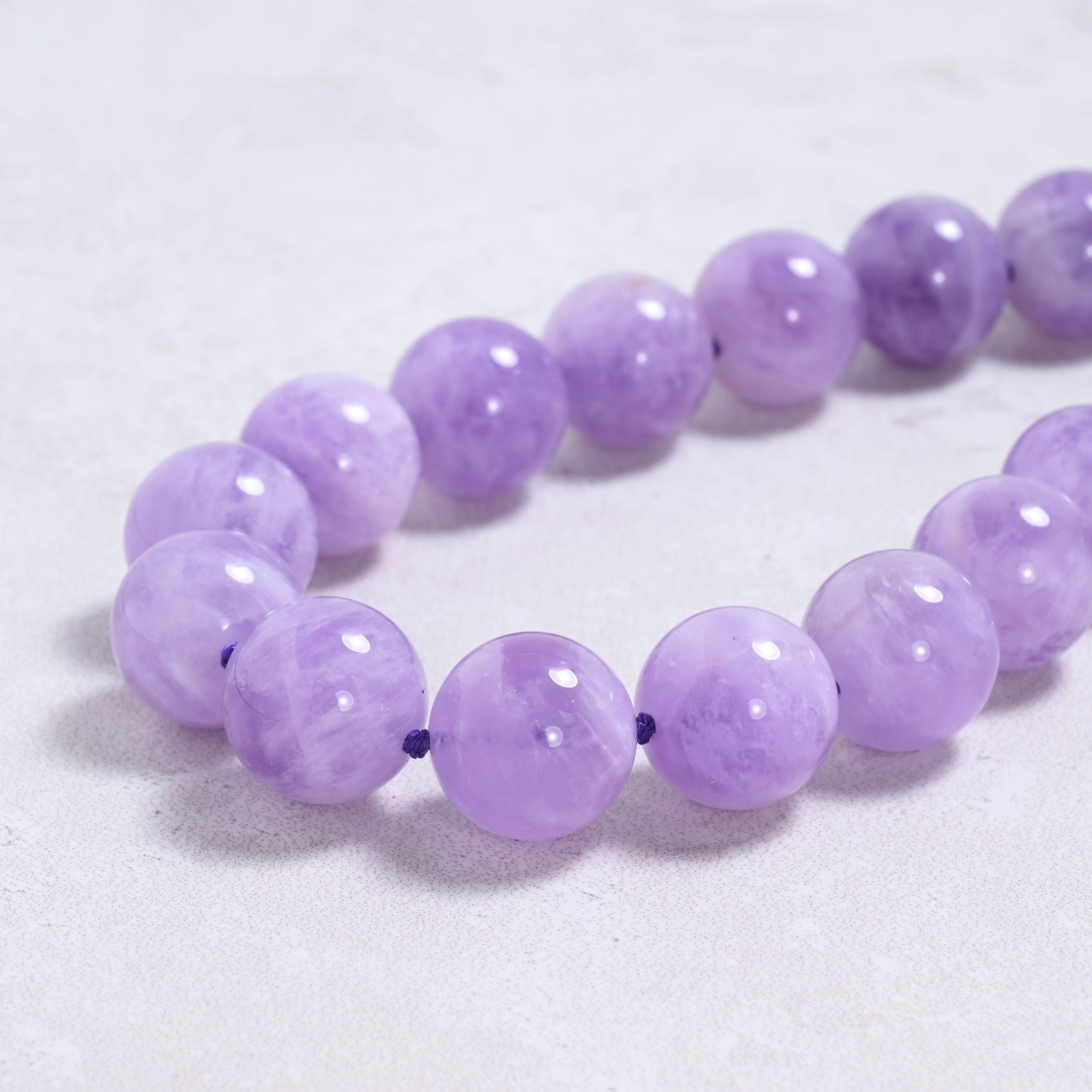 Kalifano Gemstone Jewelry Amethyst 16mm Round Gemstone Necklace with Sterling Silver Clasp - 22" 9GN-AM