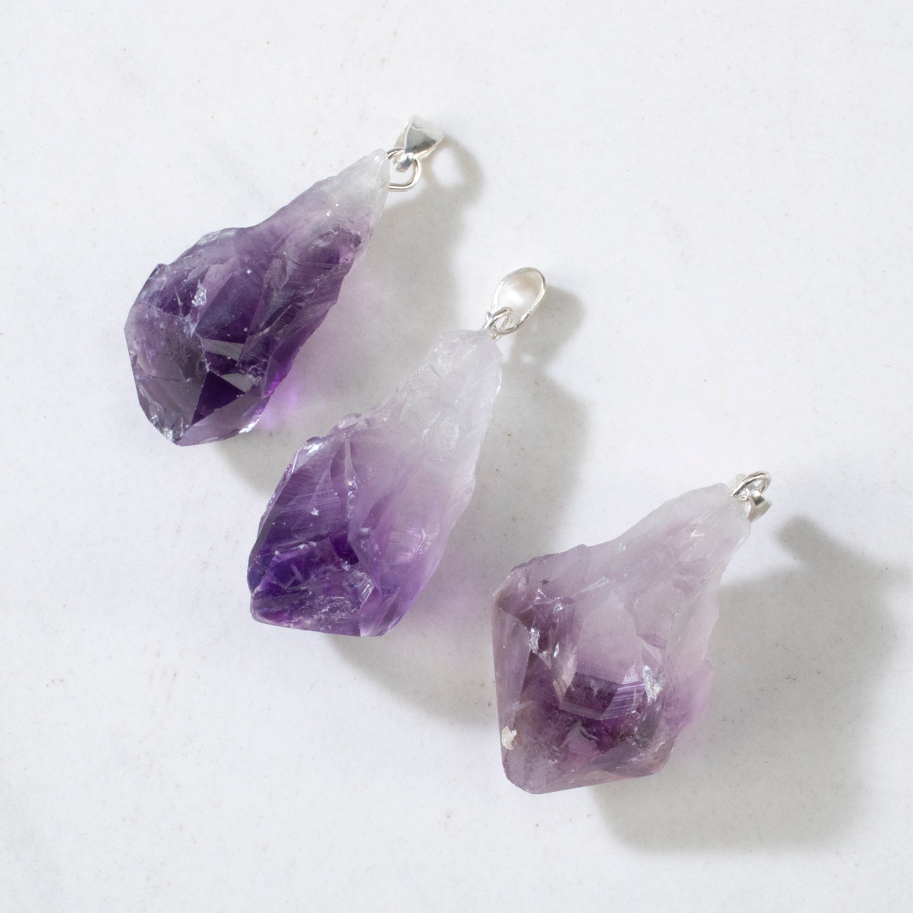 KALIFANO Gemstone Jewelry Amethyst Point Sterling Silver Pendant CJN-SILV-AMPOINT