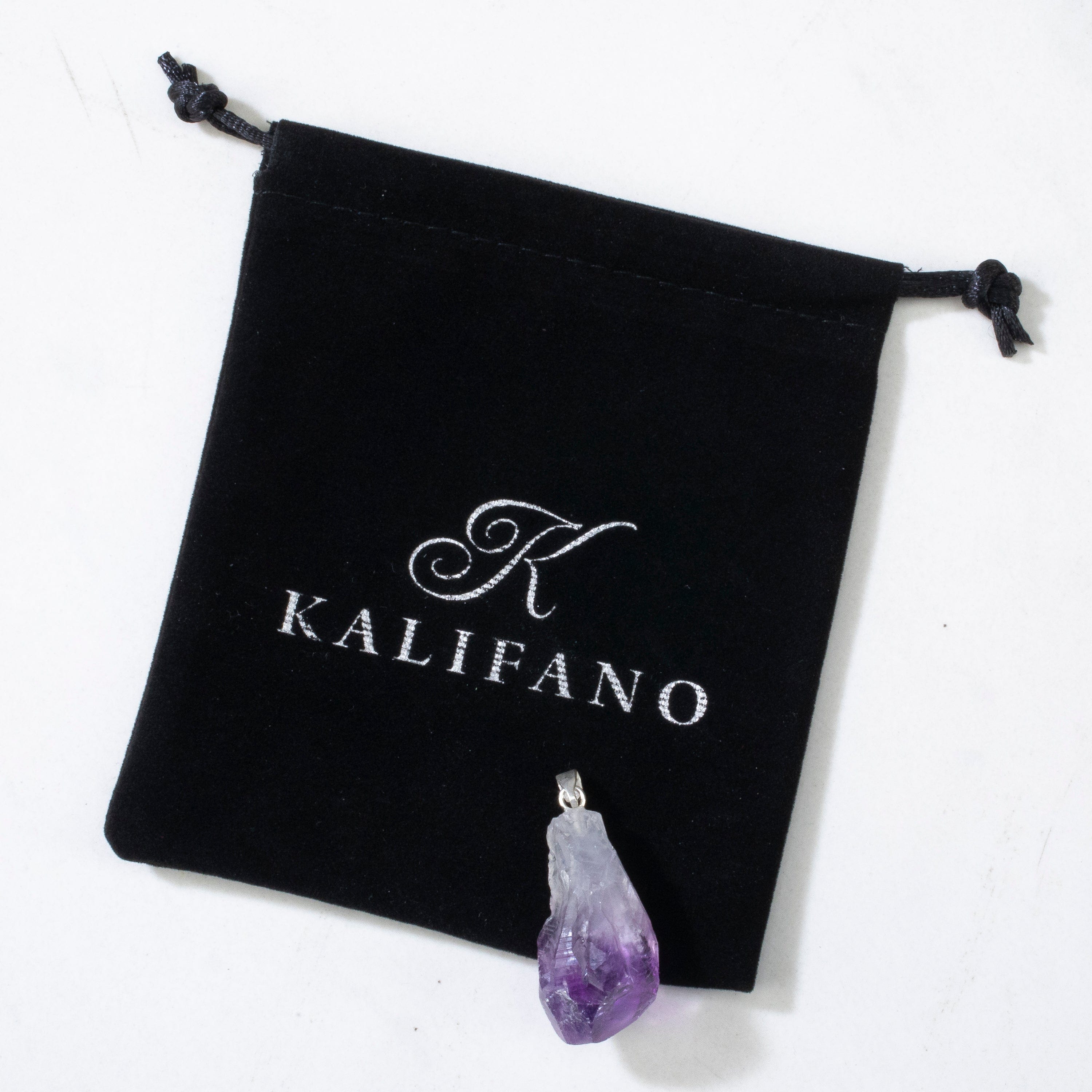 KALIFANO Gemstone Jewelry Amethyst Point Sterling Silver Pendant CJN-SILV-AMPOINT