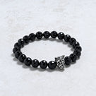 Black Agate 8mm Natural Gemstone Stretch Bracelet