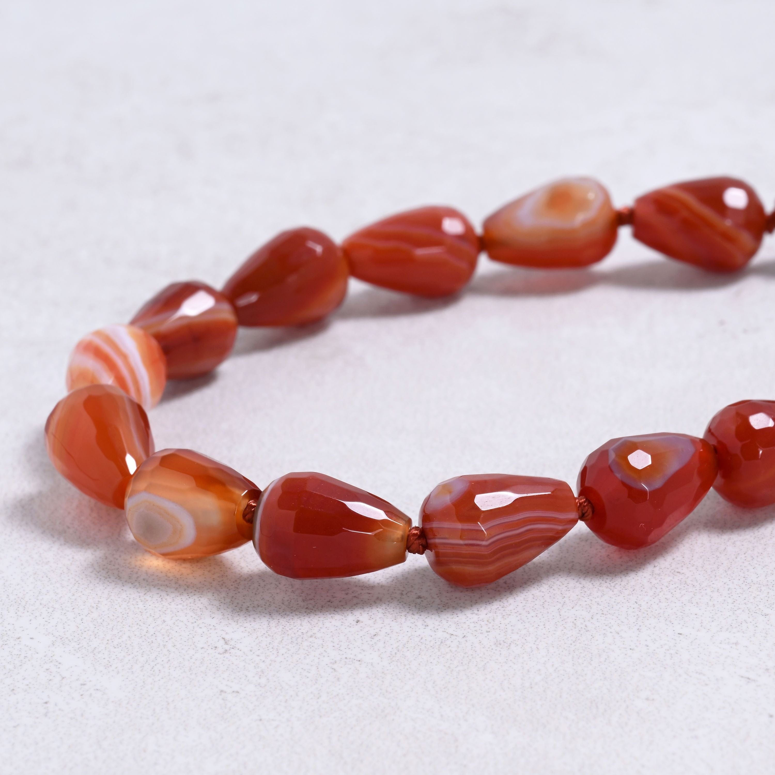 Kalifano Gemstone Jewelry Carnelian 10x15mm Water Drop Gemstone Necklace with Sterling Silver Clasp - 22" 9SN-CR