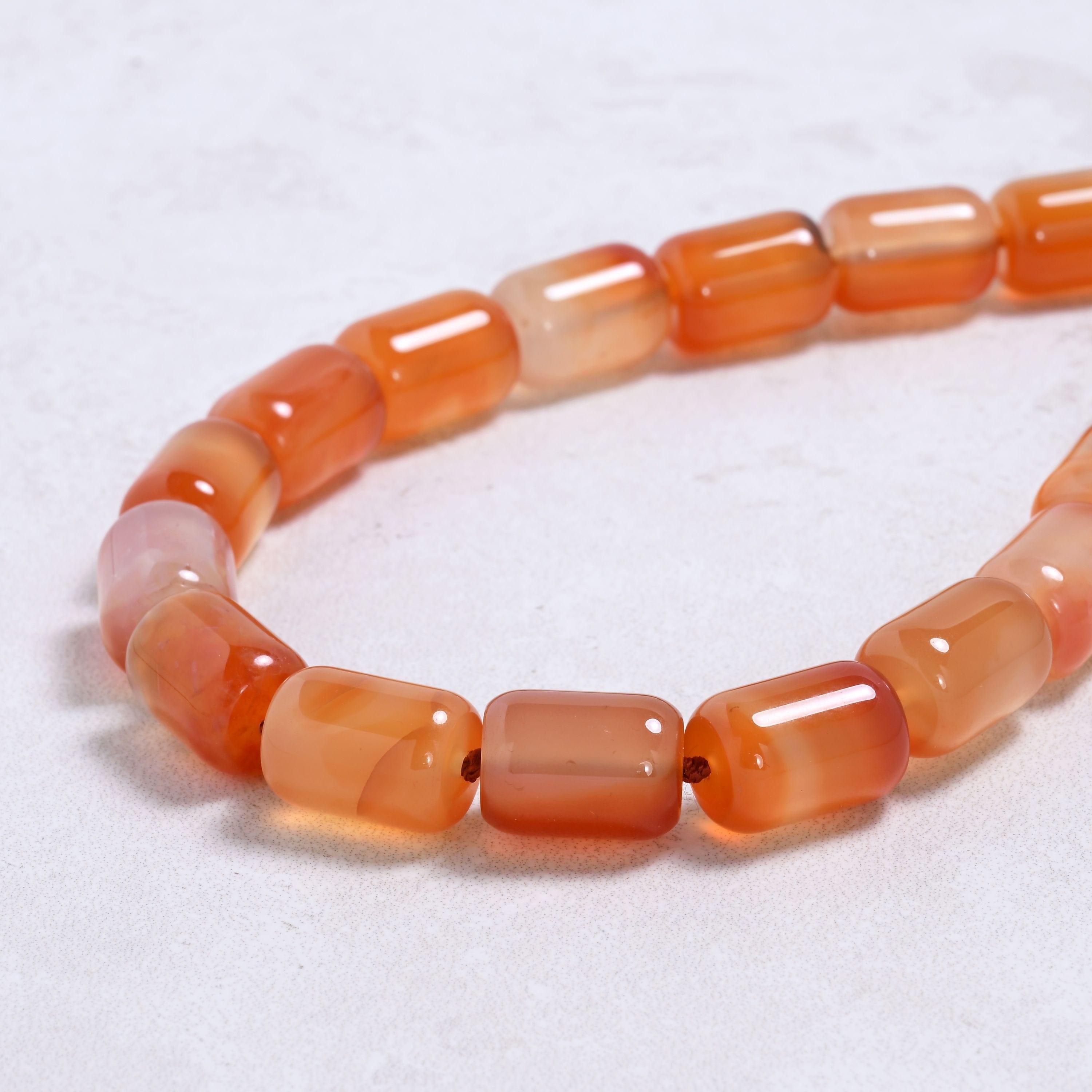 Kalifano Gemstone Jewelry Carnelian 13x17mm Column Gemstone Necklace with Sterling Silver Clasp - 22" 9SN-CR2