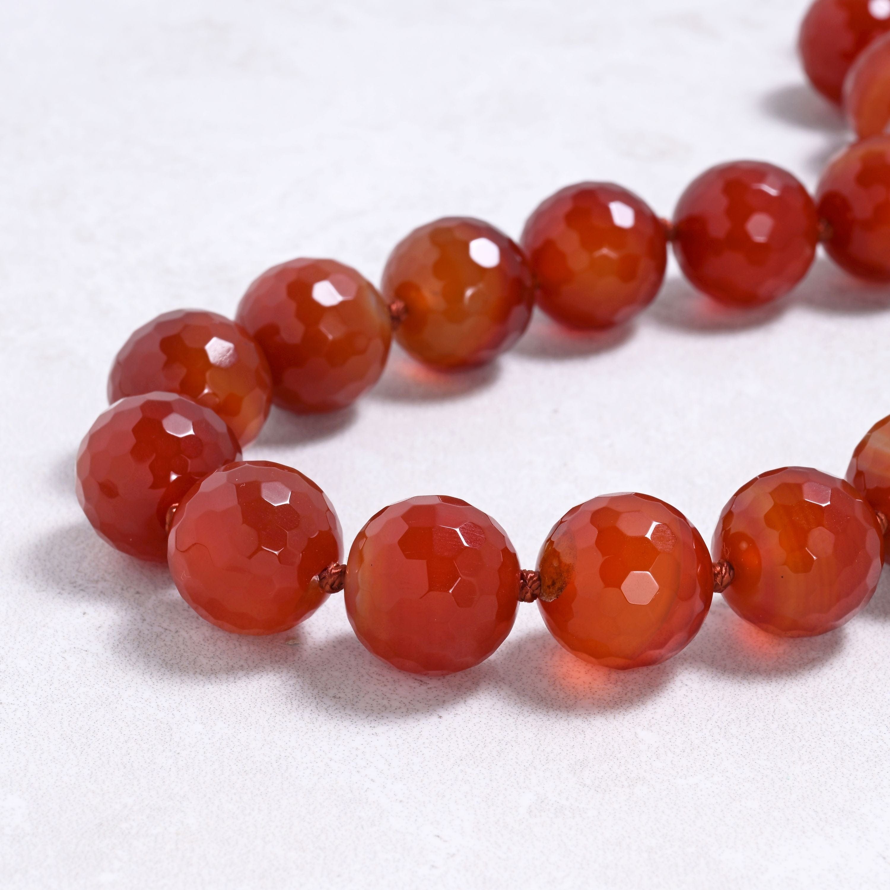 Kalifano Gemstone Jewelry Carnelian 18mm Round Gemstone Necklace with Sterling Silver Clasp - 22" 9GN-CR2