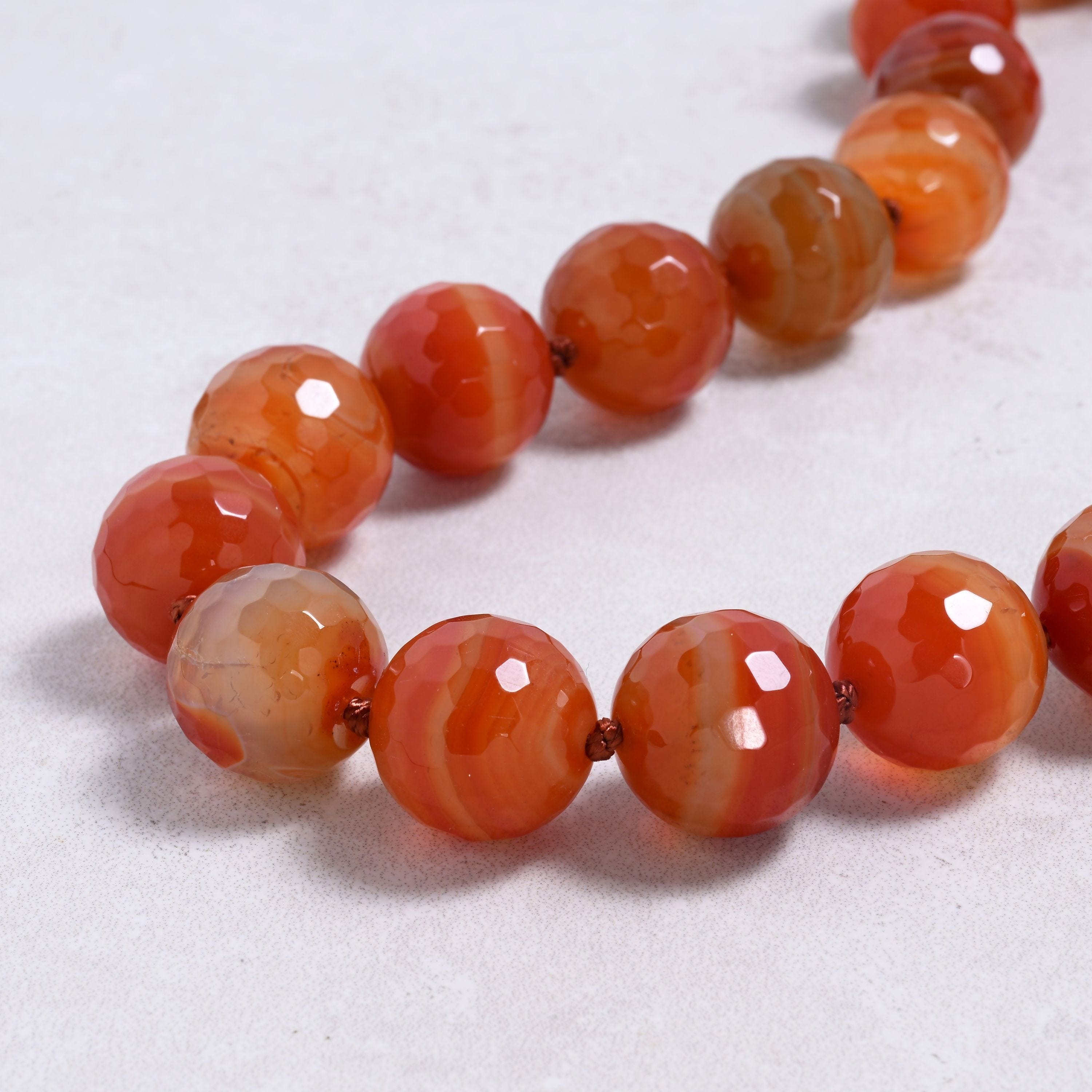 Kalifano Gemstone Jewelry Carnelian 20mm Round Gemstone Necklace with Sterling Silver Clasp - 22" 9SN-CR3