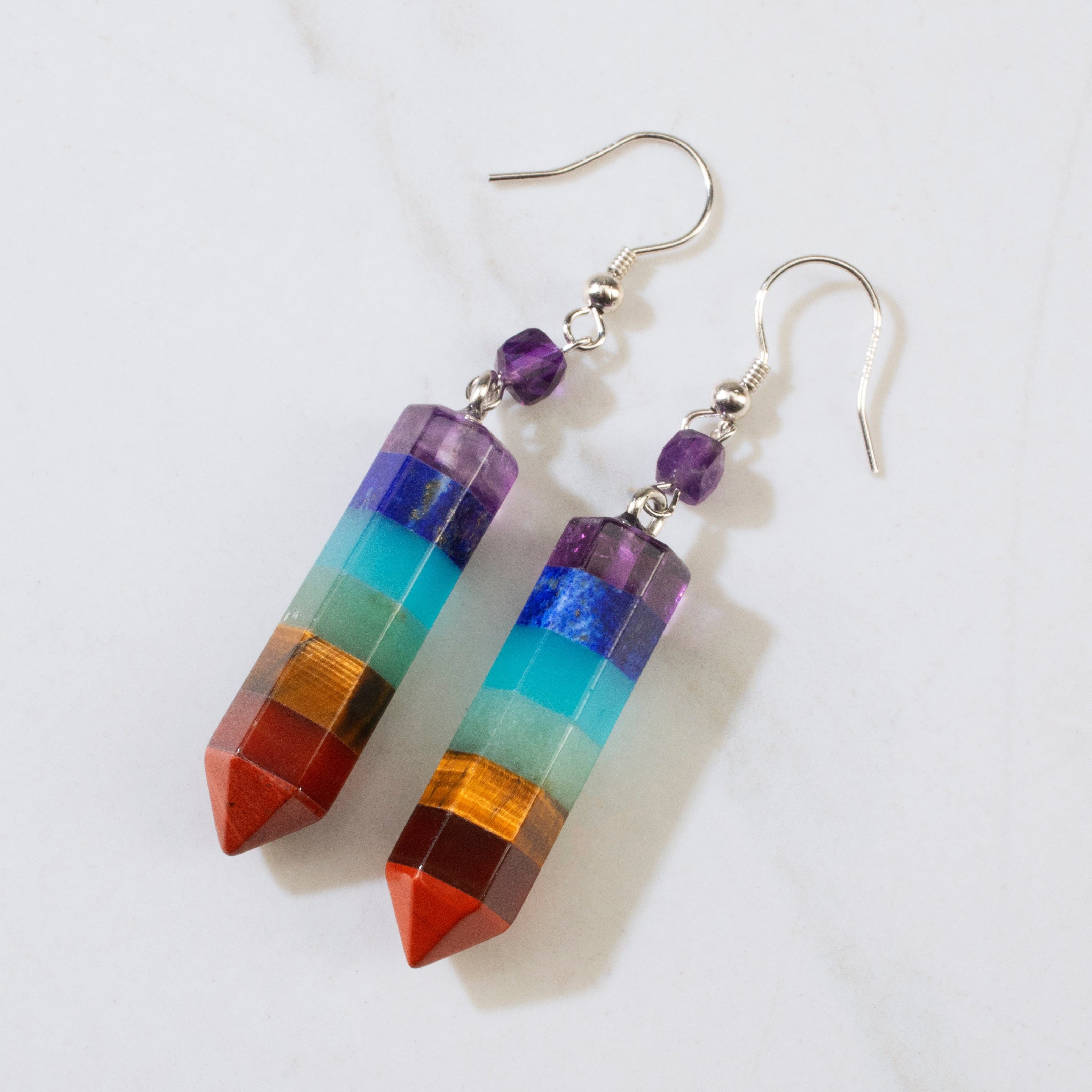 KALIFANO Gemstone Jewelry Chakra Point Earrings CEP-AM