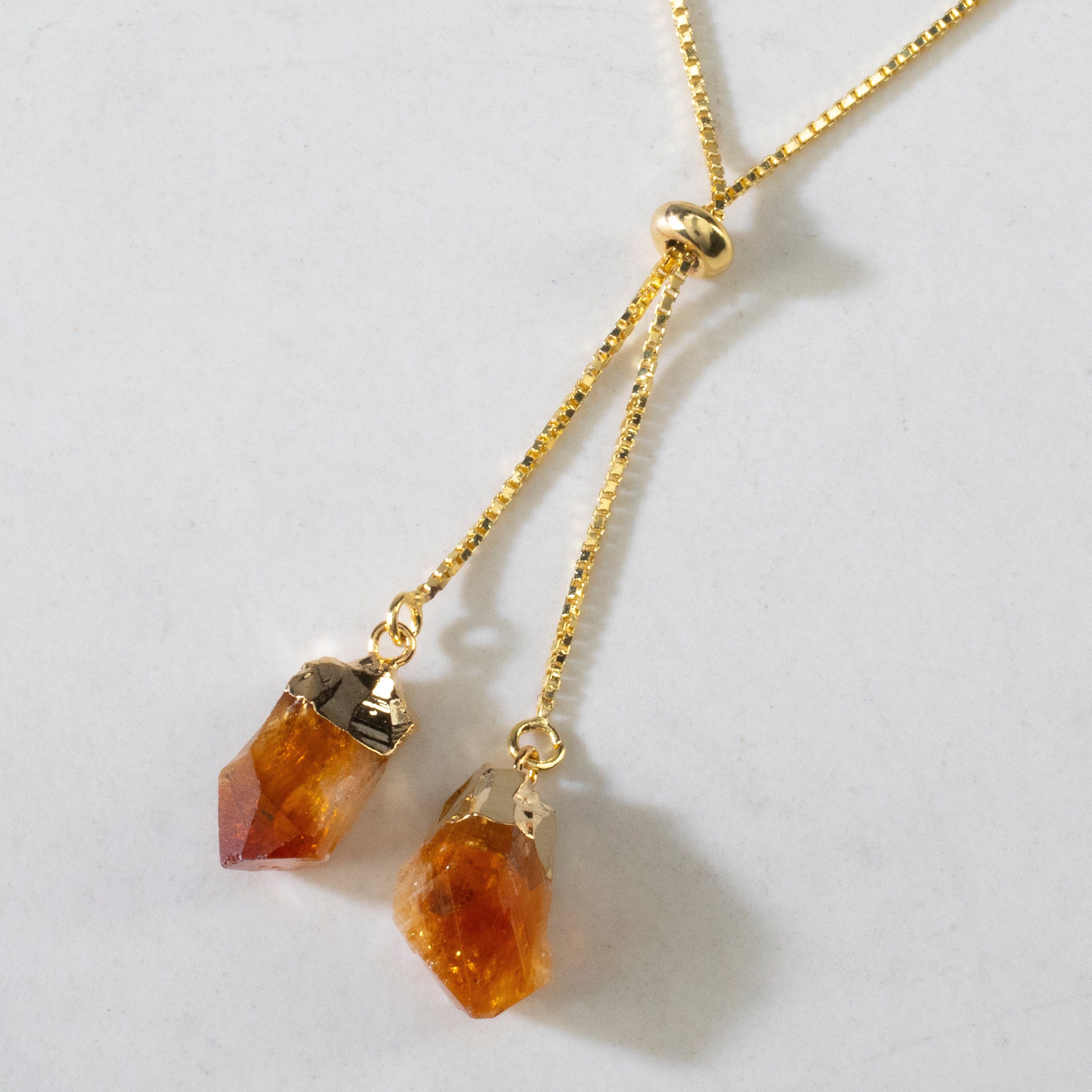 KALIFANO Gemstone Jewelry Citrine Bolo Necklace CJN-2S-CT
