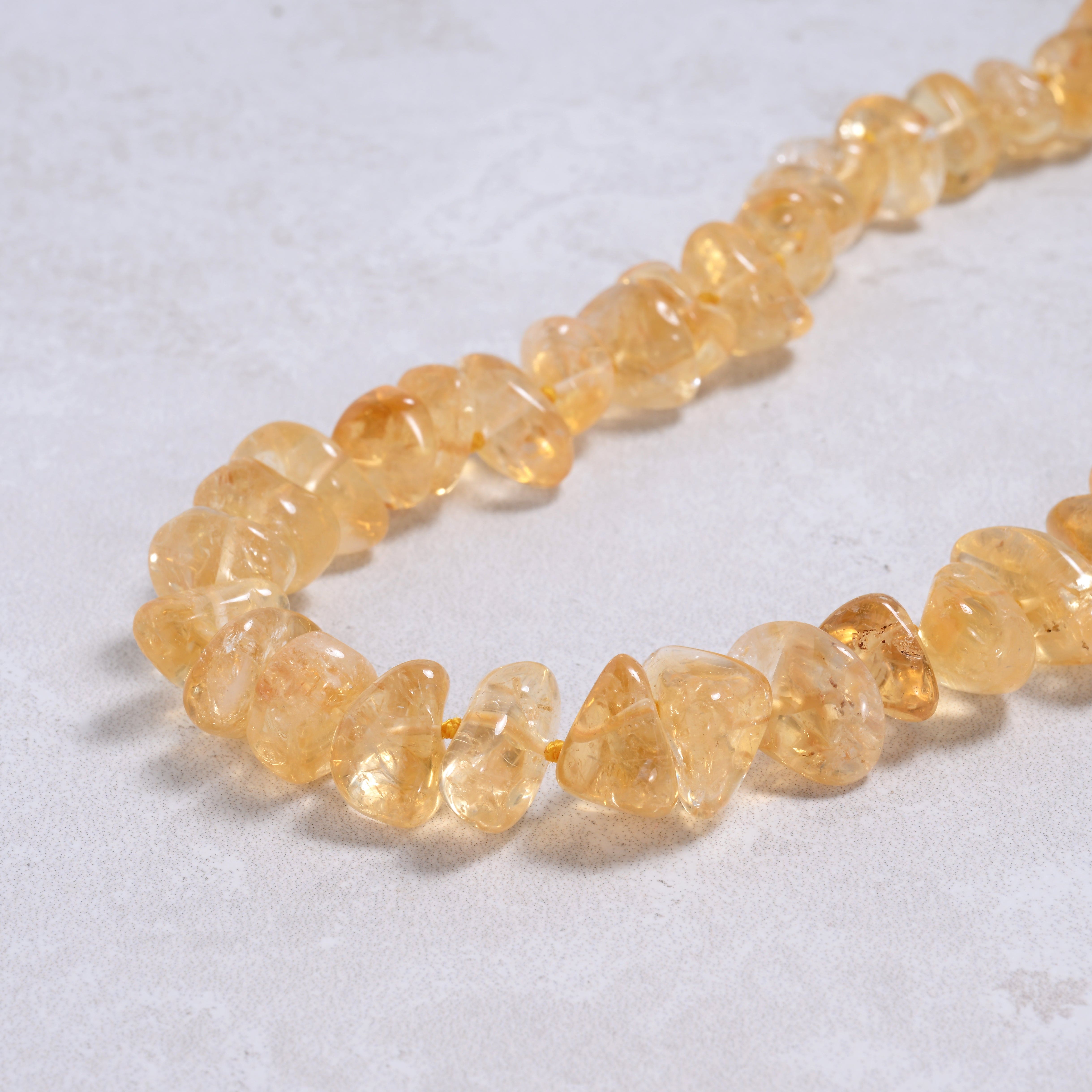 Kalifano Gemstone Jewelry Citrine Irregular Gemstone Necklace with Sterling Silver Clasp - 22" 9GN-CT