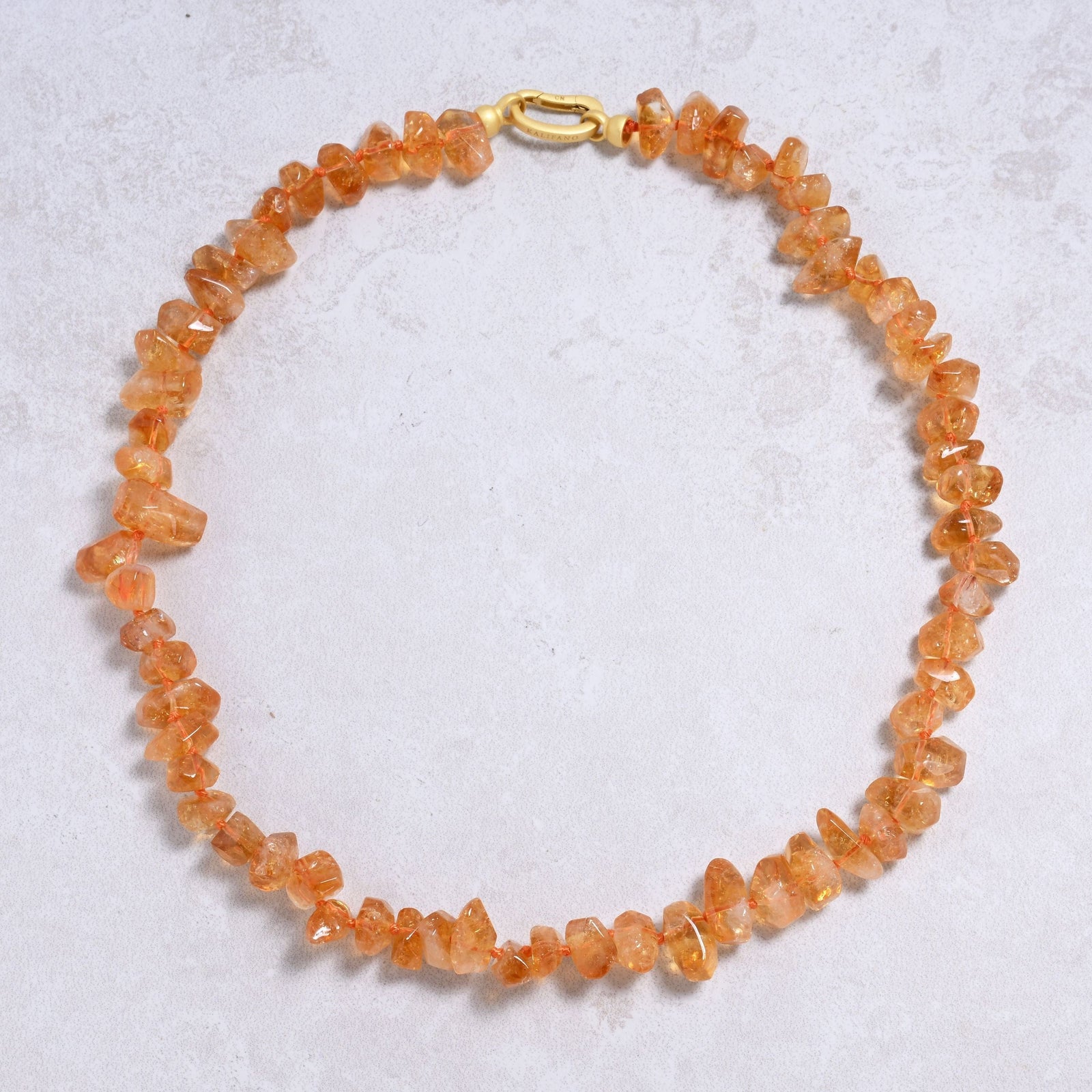 Kalifano Gemstone Jewelry Citrine Irregular Gemstone Necklace with Sterling Silver Clasp - 22" 9GN-CT2