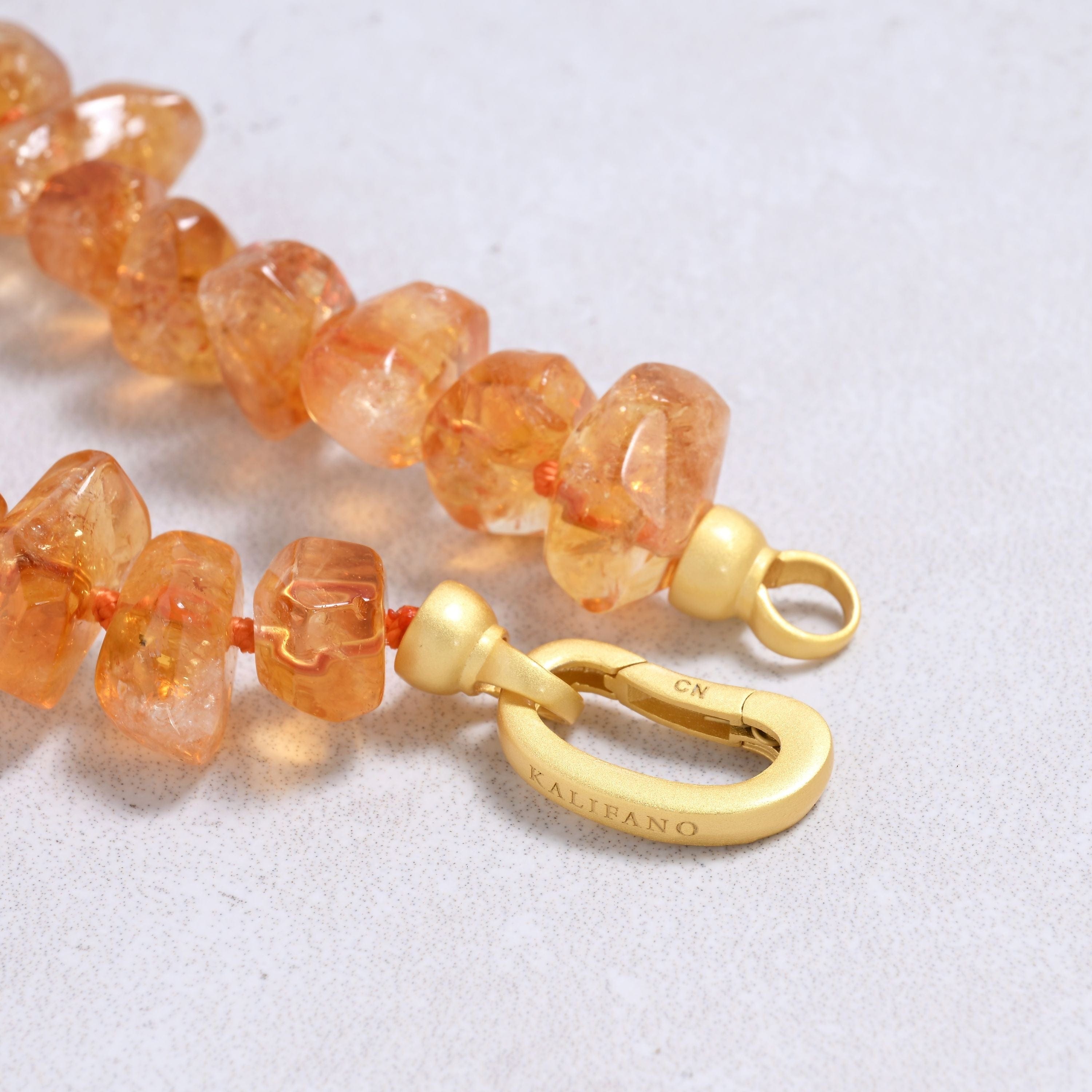 Kalifano Gemstone Jewelry Citrine Irregular Gemstone Necklace with Sterling Silver Clasp - 22" 9GN-CT2