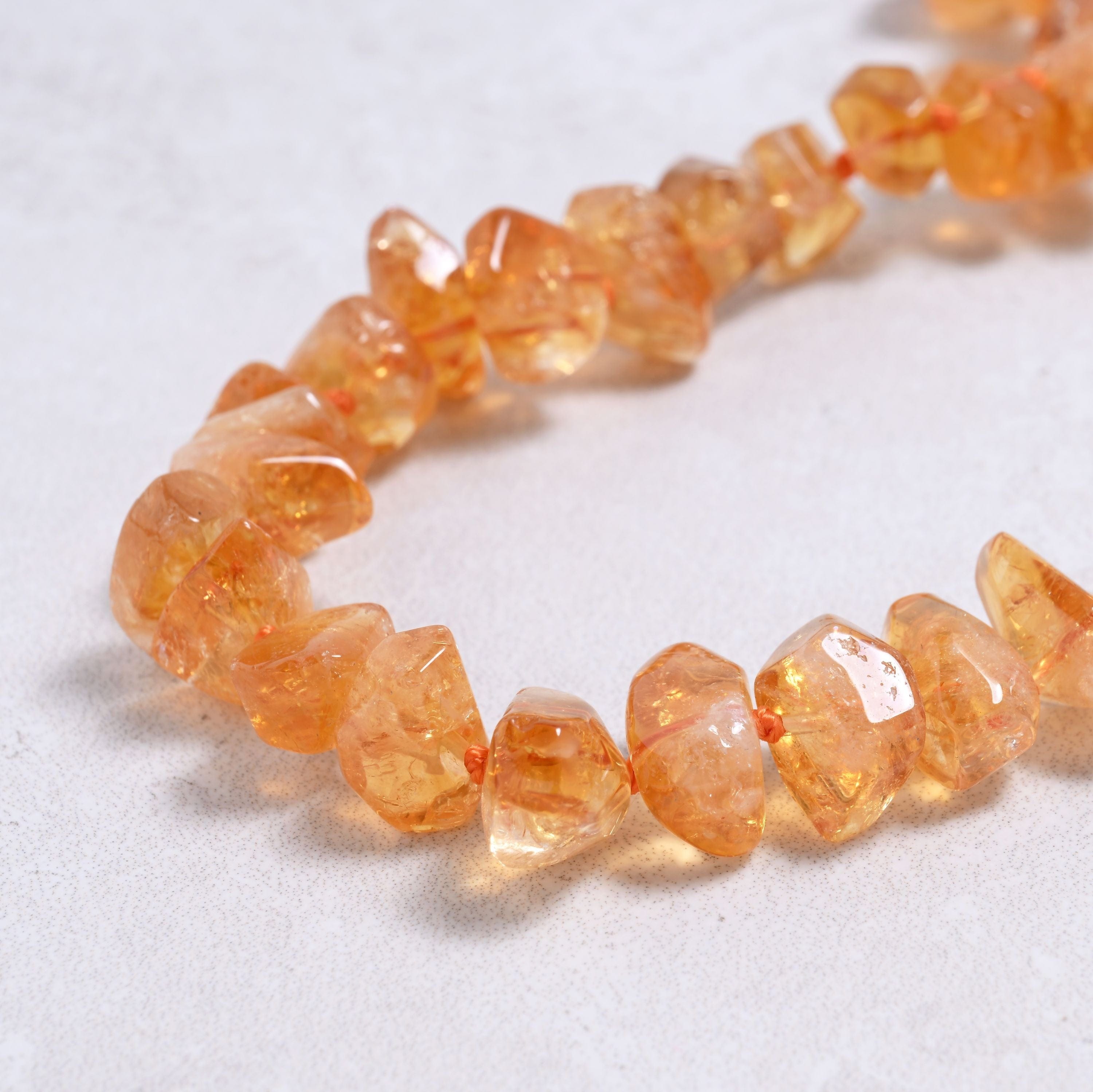 Kalifano Gemstone Jewelry Citrine Irregular Gemstone Necklace with Sterling Silver Clasp - 22" 9GN-CT2