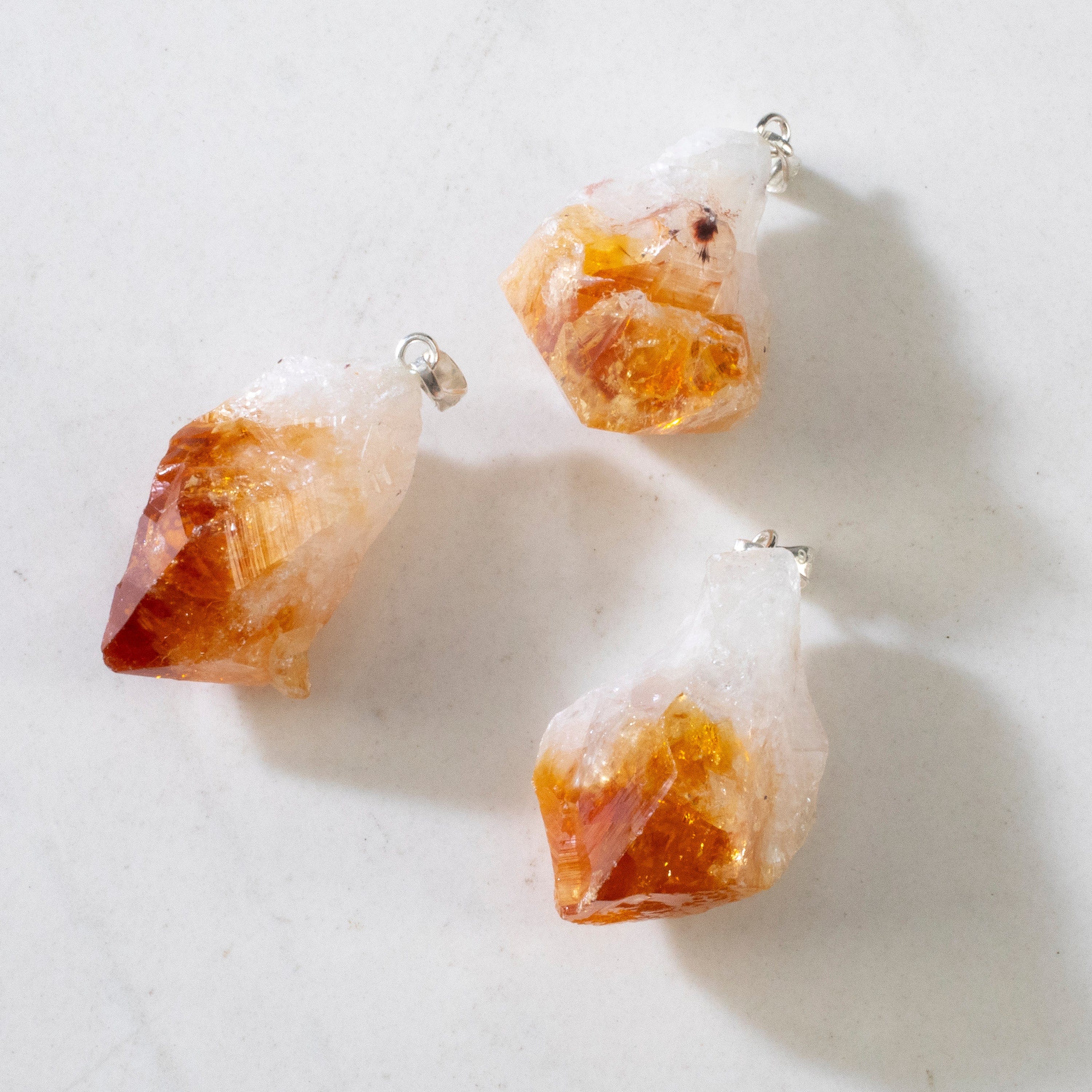 KALIFANO Gemstone Jewelry Citrine Point Sterling Silver Pendant CJN-SILV-CTPOINT