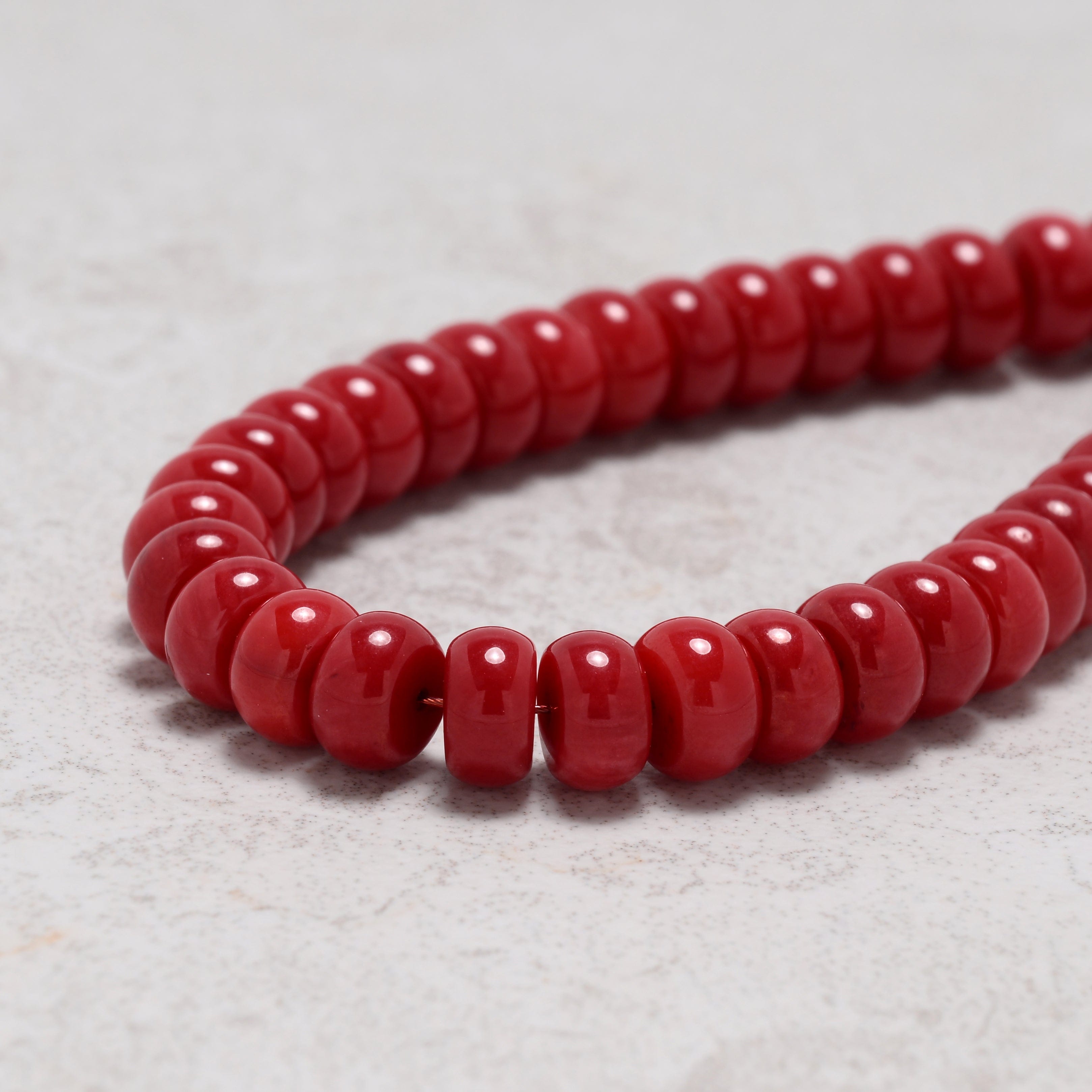 KALIFANO Gemstone Jewelry Coral 4x7mm Natural Gemstone Bracelet with Sterling Silver Clasp 925B-15-S-G