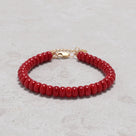 Coral 4x7mm Natural Gemstone Bracelet with Sterling Silver Clasp