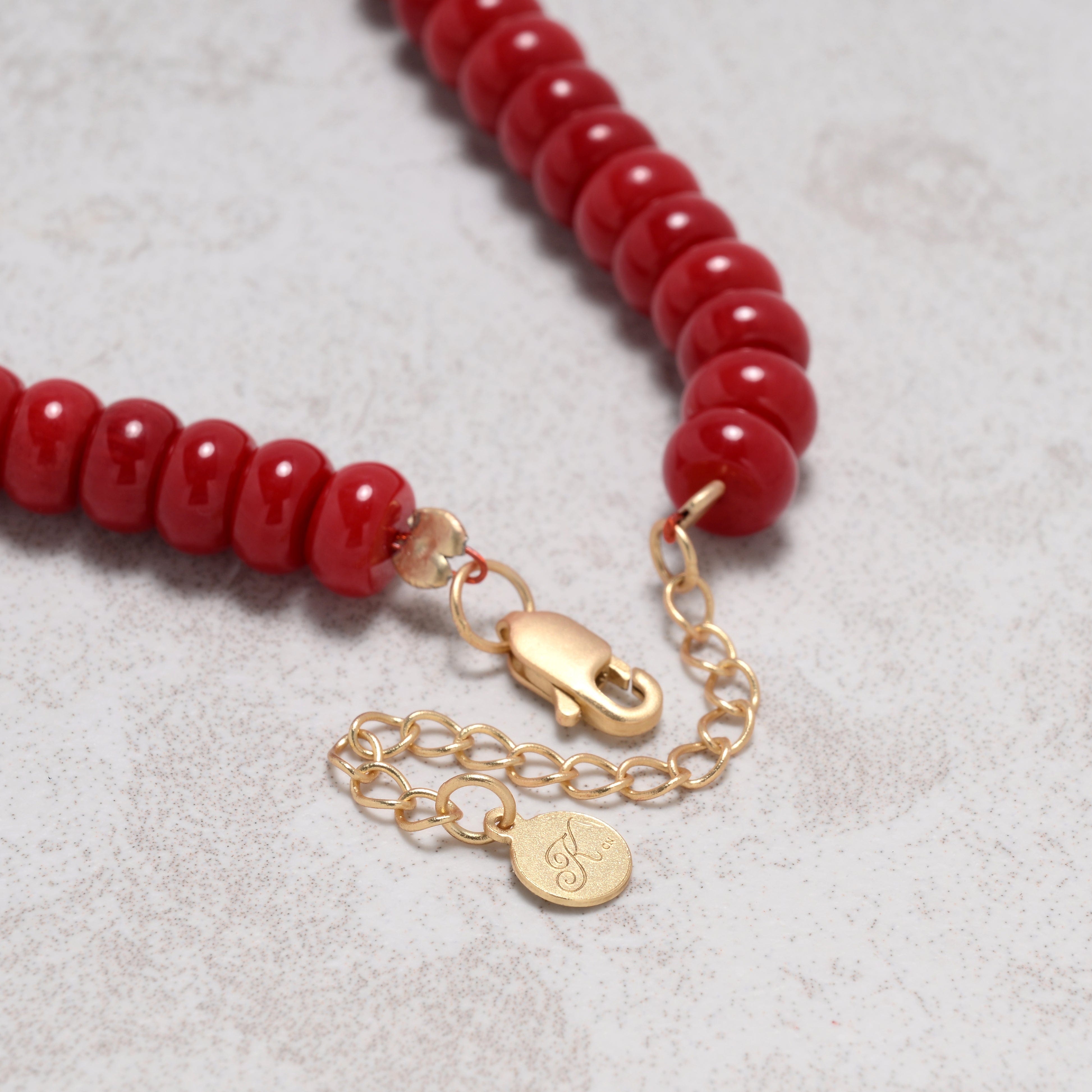 KALIFANO Gemstone Jewelry Coral 4x7mm Necklace With Sterling Silver Clasp - 18" 925N-15-RC-G
