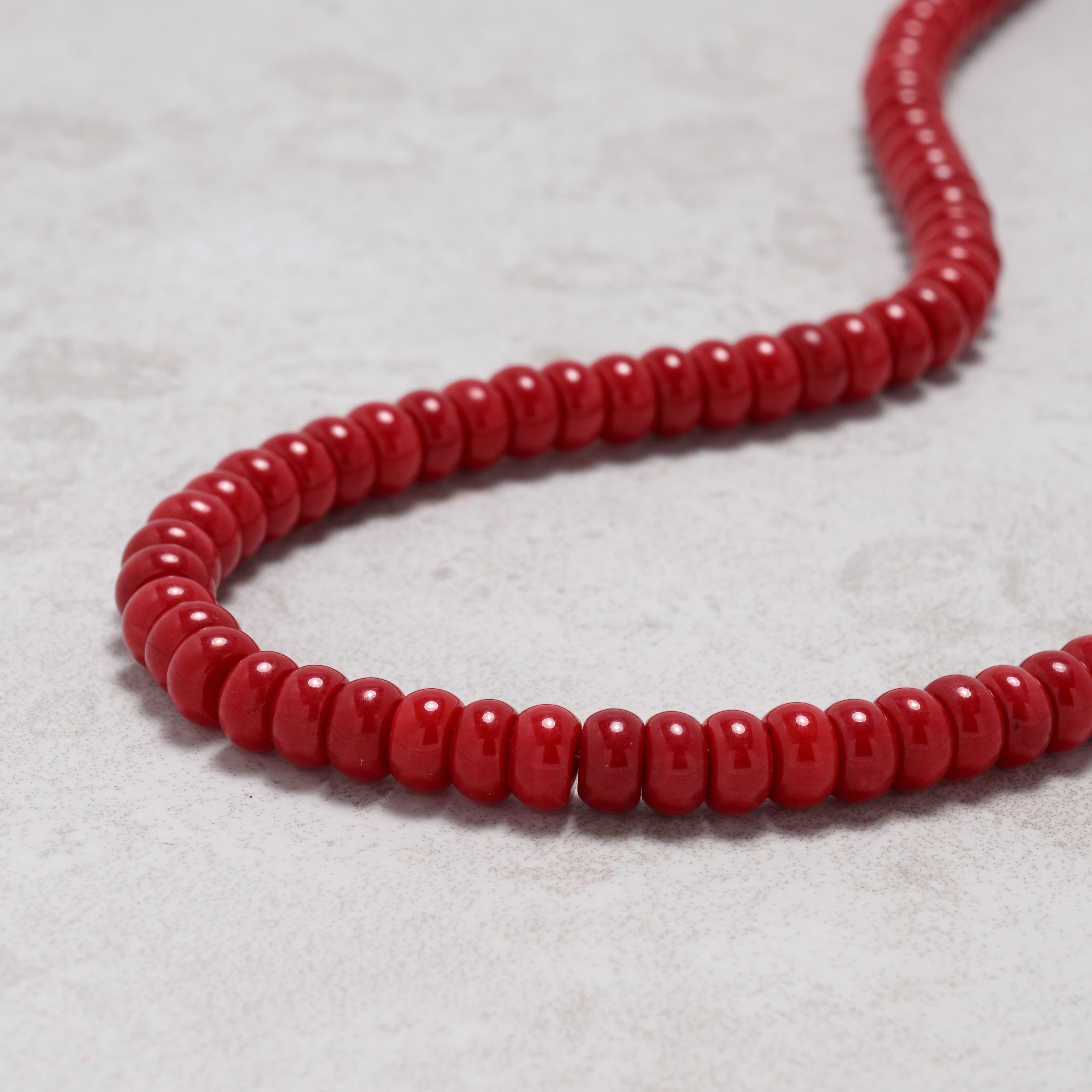 KALIFANO Gemstone Jewelry Coral 4x7mm Necklace With Sterling Silver Clasp - 18" 925N-15-RC-G