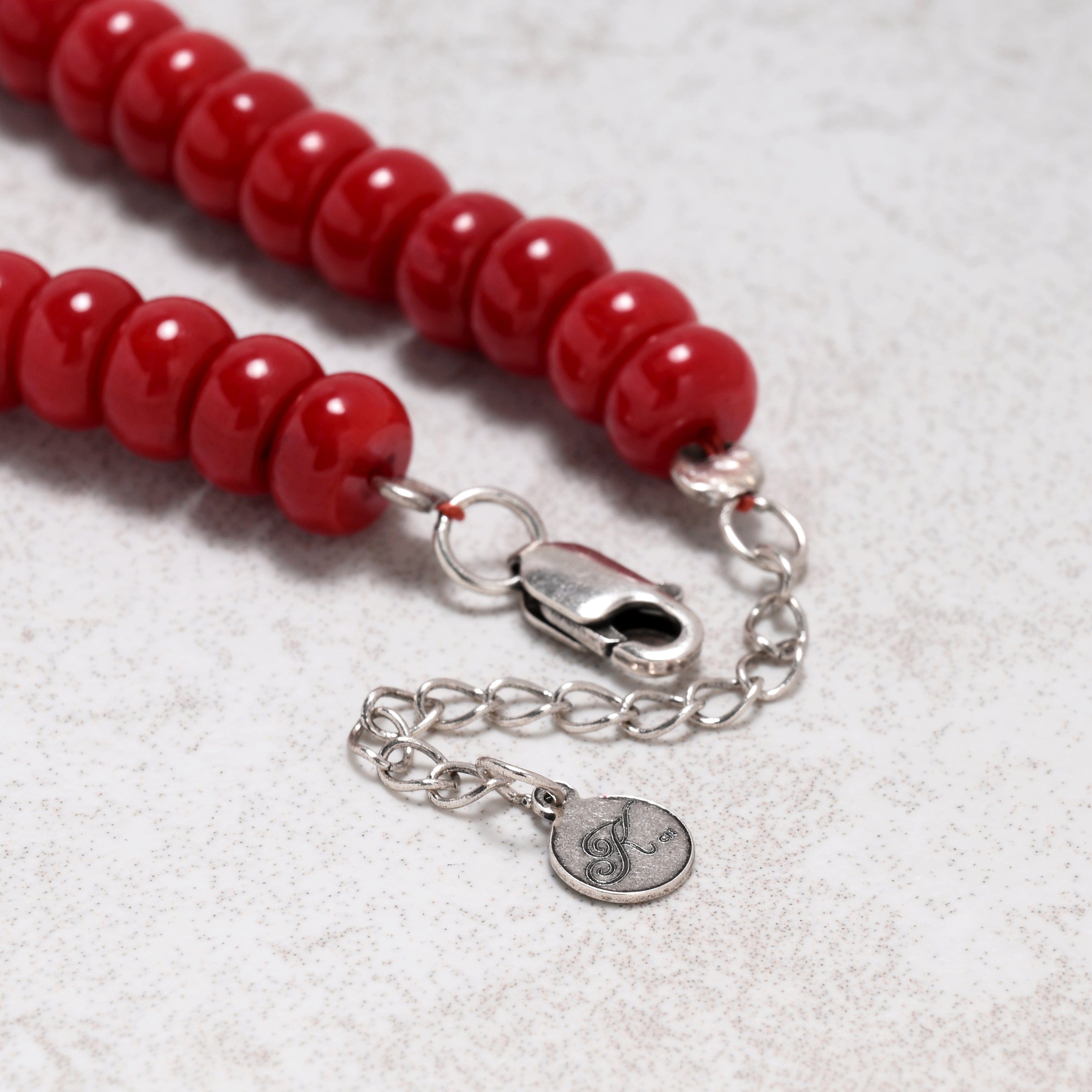 KALIFANO Gemstone Jewelry Coral 4x7mm Necklace With Sterling Silver Clasp - 18" 925N-15-RC-S