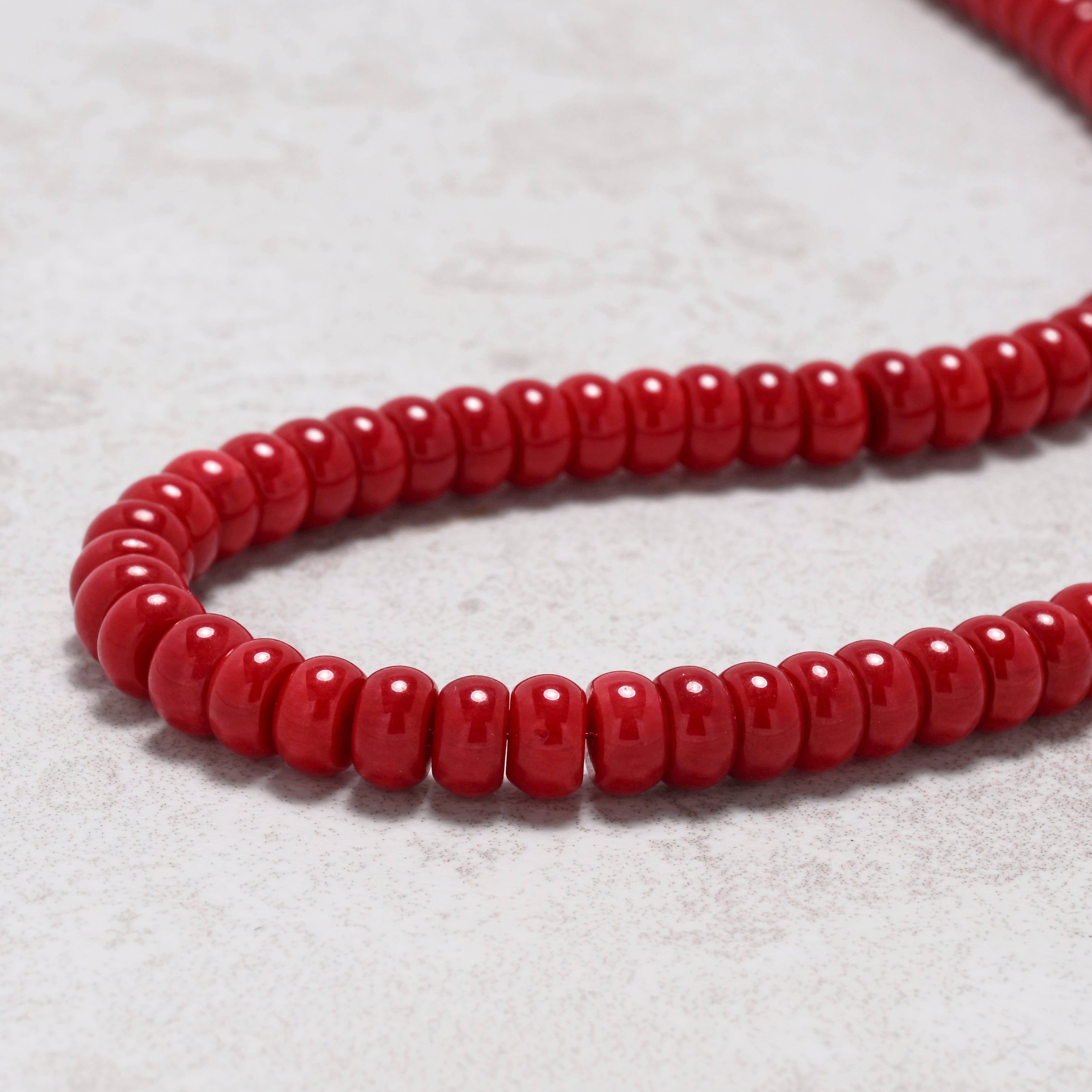 KALIFANO Gemstone Jewelry Coral 4x7mm Necklace With Sterling Silver Clasp - 18" 925N-15-RC-S