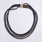 Garnet 4mm Cube Gemstone Necklace with Sterling Silver Clasp - 18