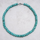 Howlite Turquoise 7x11mm Necklace With Stainless Steel Clasp - 21.5