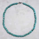 Howlite Turquoise 8x10mm Necklace With Stainless Steel Clasp - 21.5