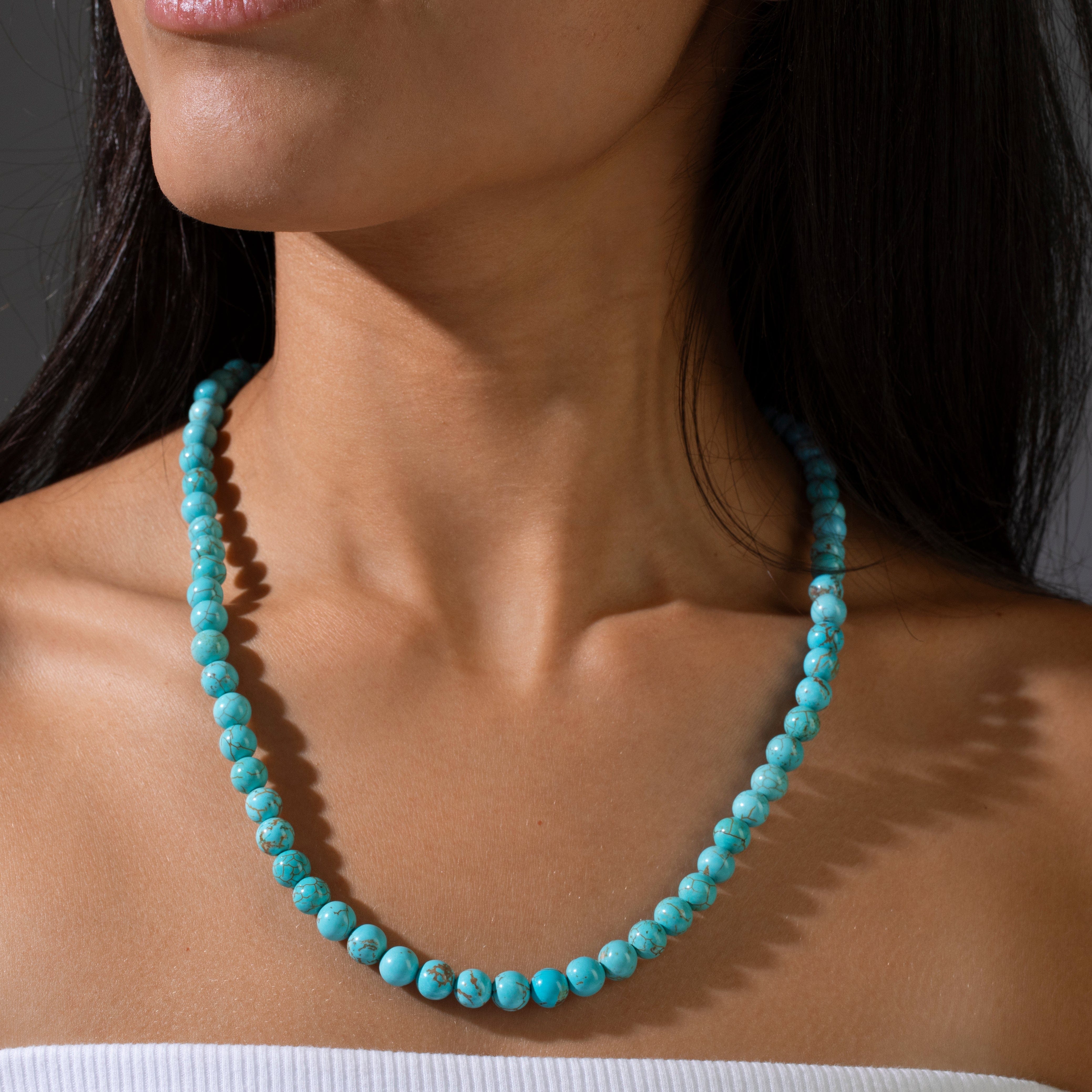 KALIFANO Gemstone Jewelry Howlite Turquoise Necklace HTN-01