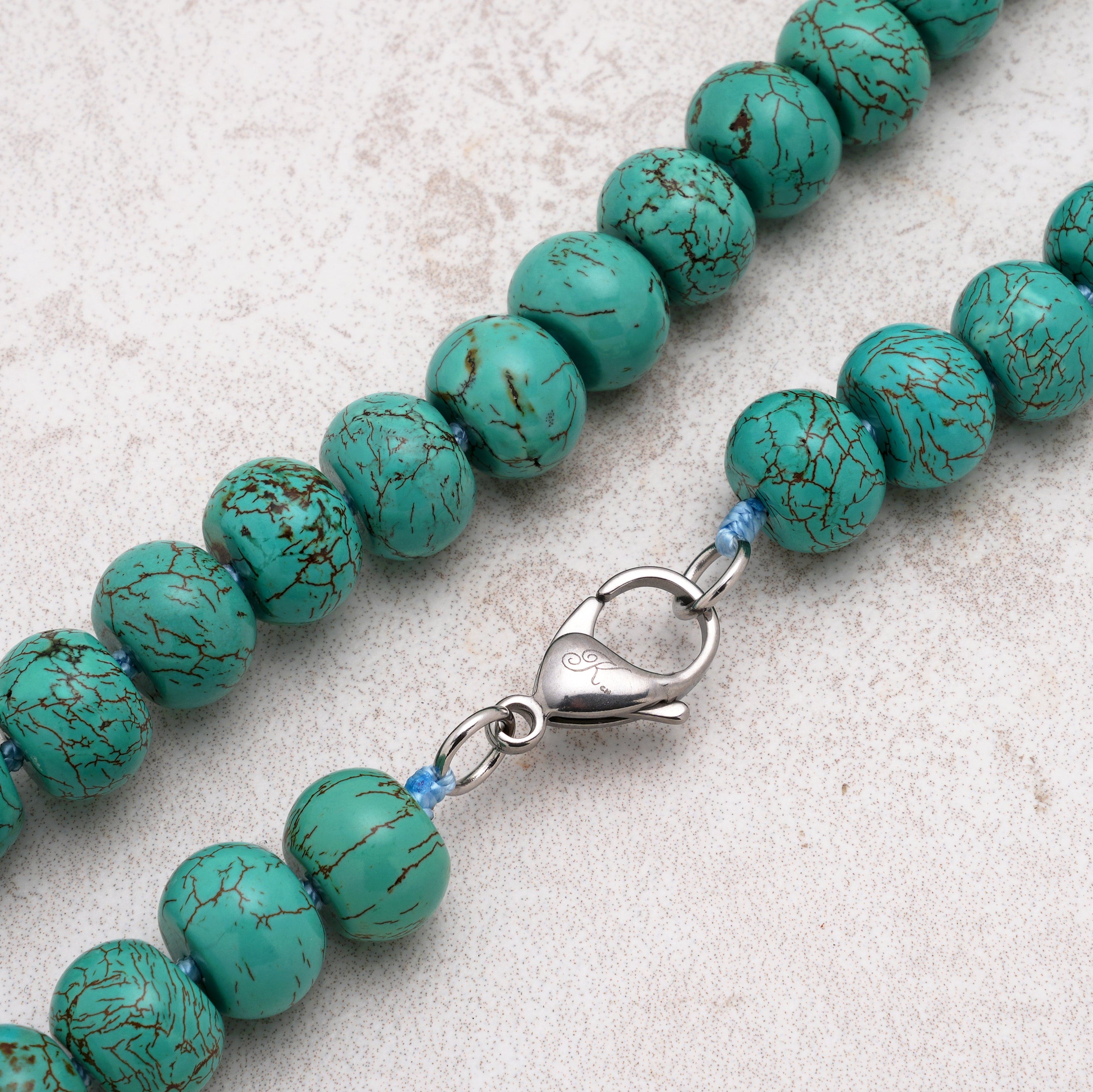 KALIFANO Gemstone Jewelry Howlite Turquoise Necklace HTN-06