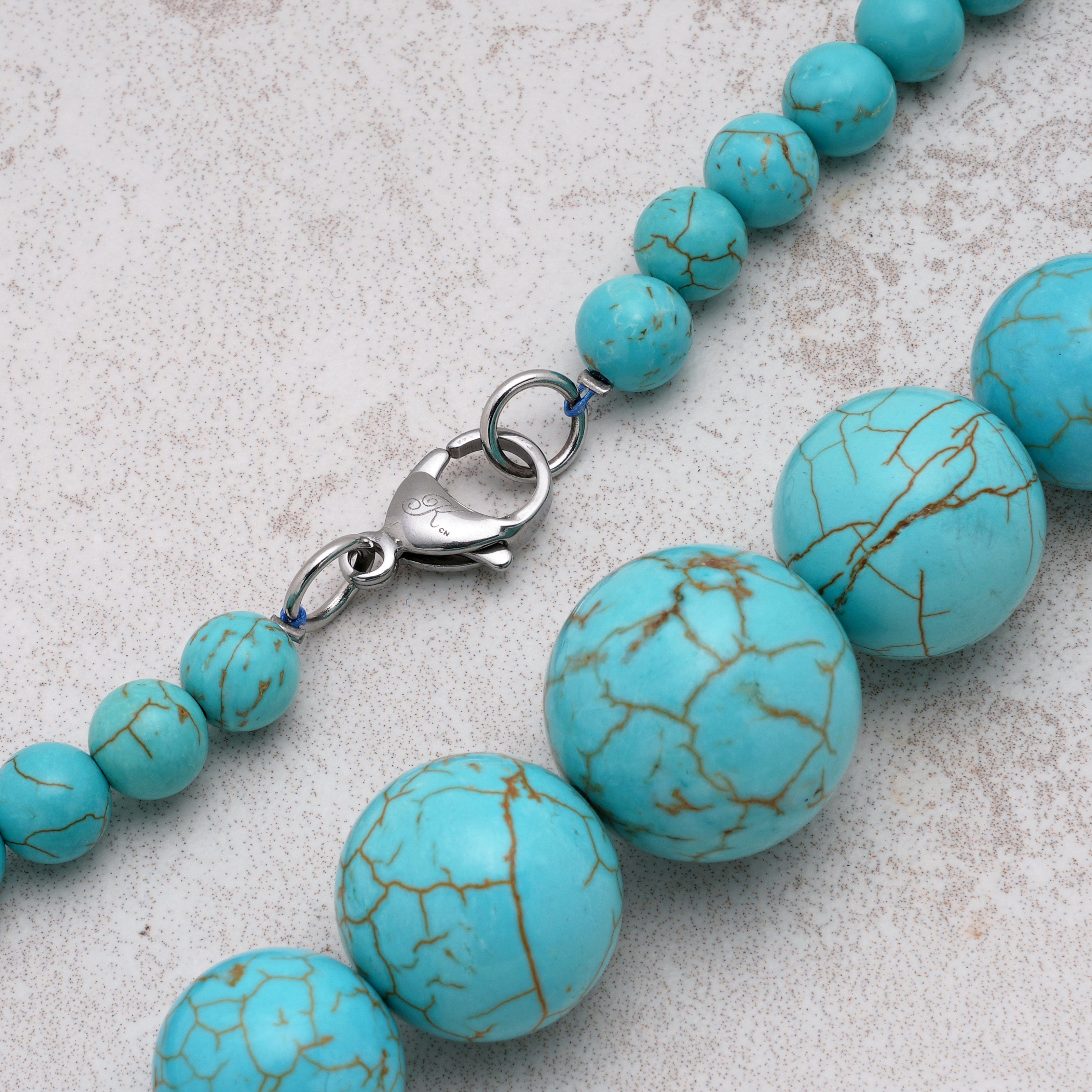KALIFANO Gemstone Jewelry Howlite Turquoise Necklace HTN-08