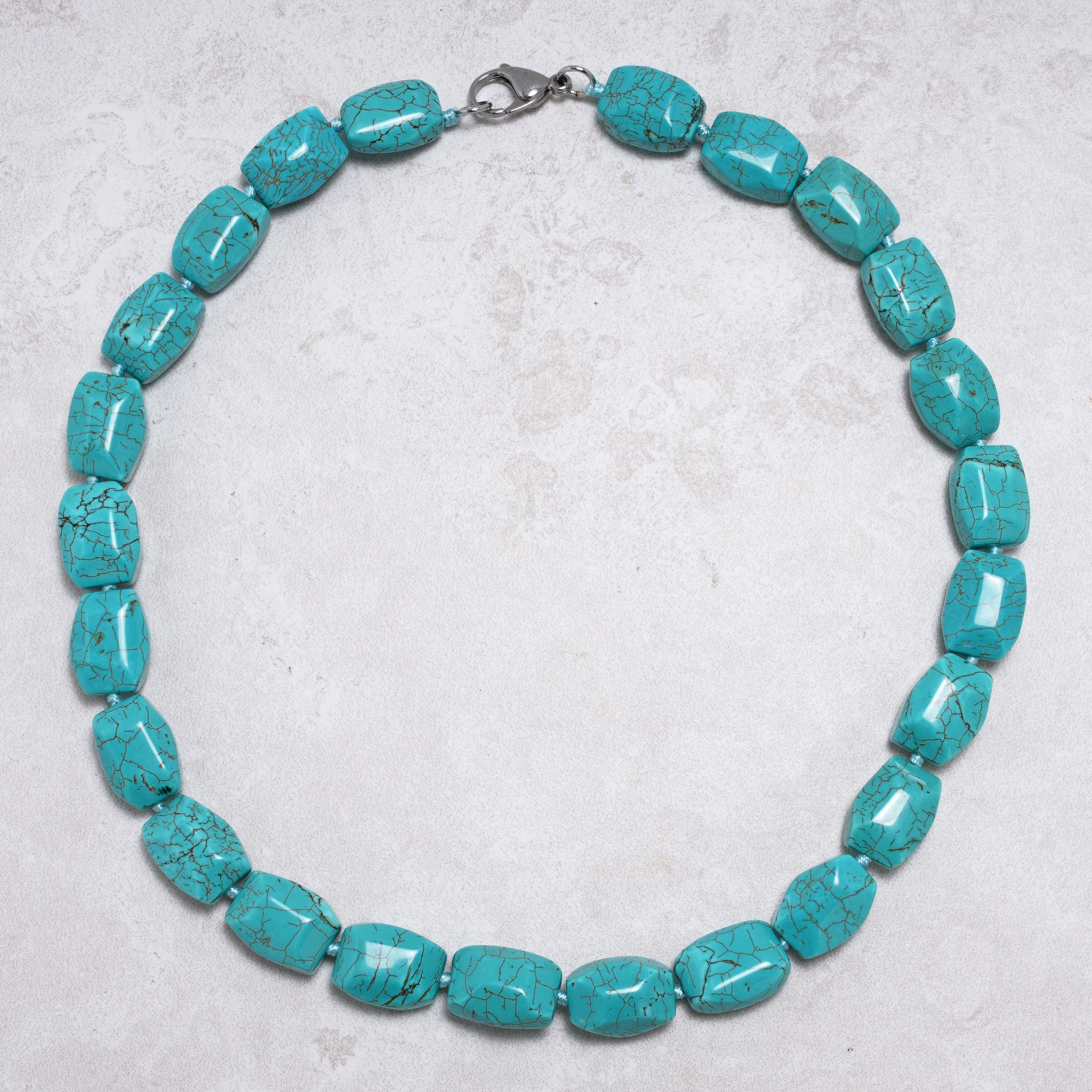 KALIFANO Gemstone Jewelry Howlite Turquoise Necklace HTN-09