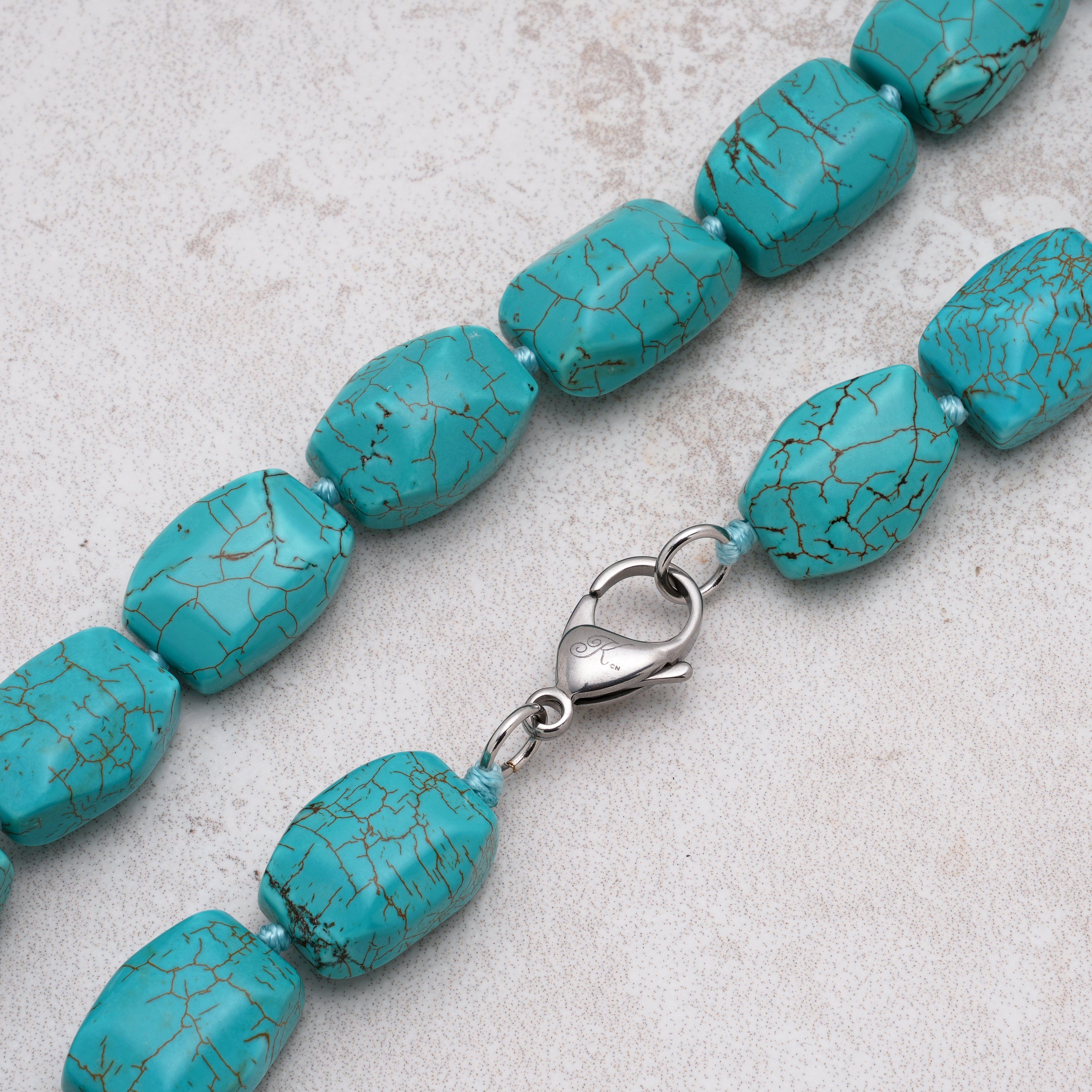 KALIFANO Gemstone Jewelry Howlite Turquoise Necklace HTN-09