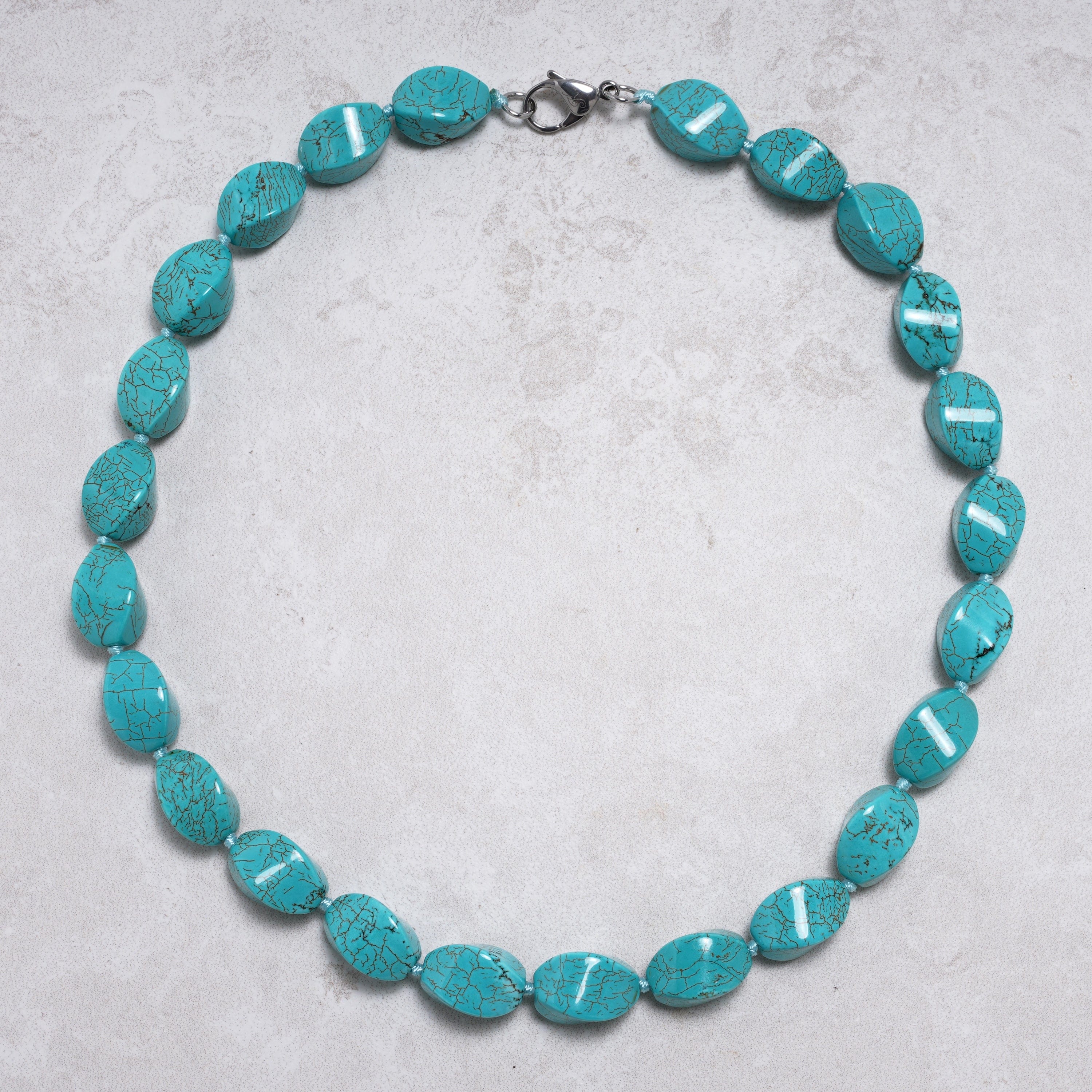 KALIFANO Gemstone Jewelry Howlite Turquoise Necklace HTN-11